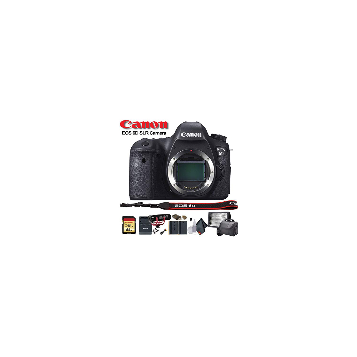 Appareil photo reflex numérique EOS 6D de Canon avec sac, batterie supplémentaire, lampe LED, micro, filtres et plus encore - Ensemble avancé