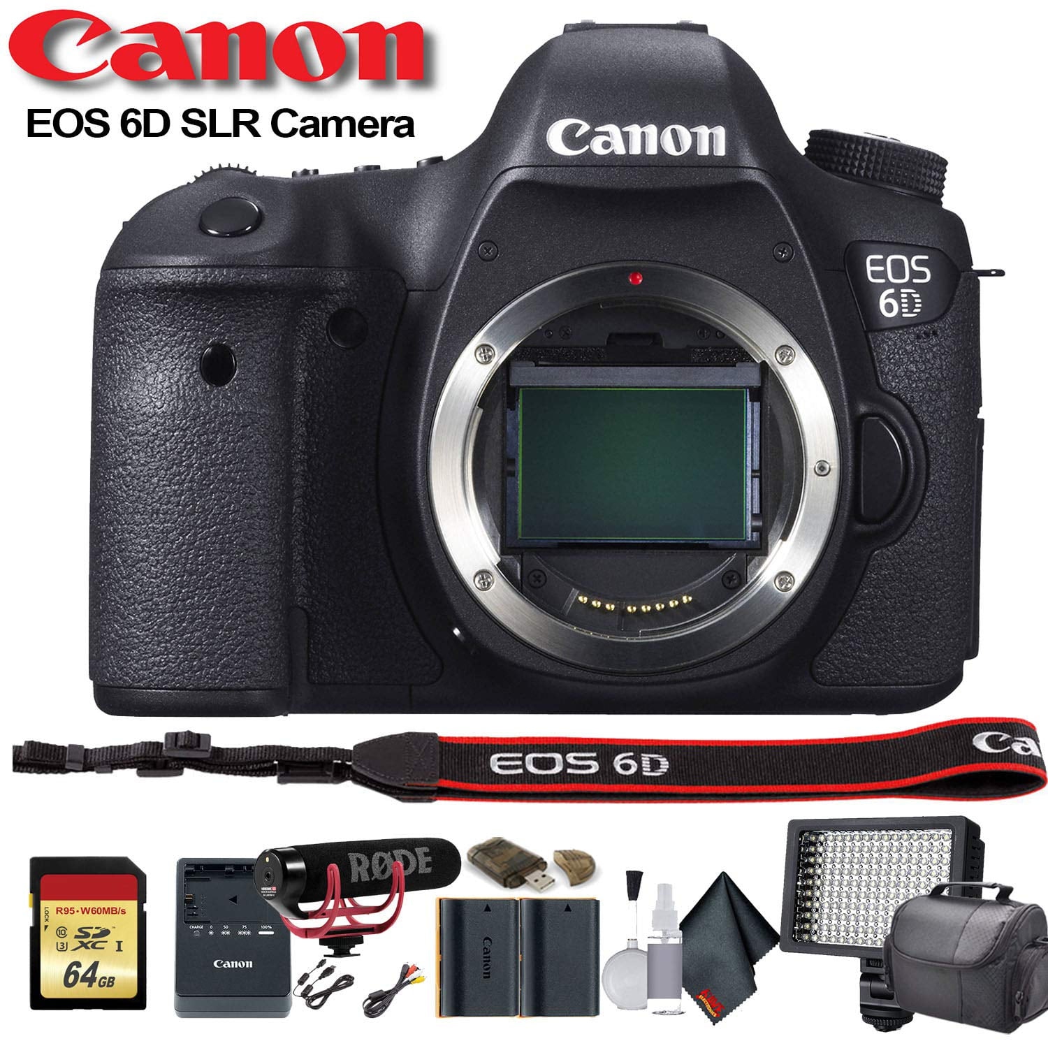 Appareil photo reflex numérique EOS 6D de Canon avec sac, batterie supplémentaire, lampe LED, micro, filtres et plus encore - Ensemble avancé