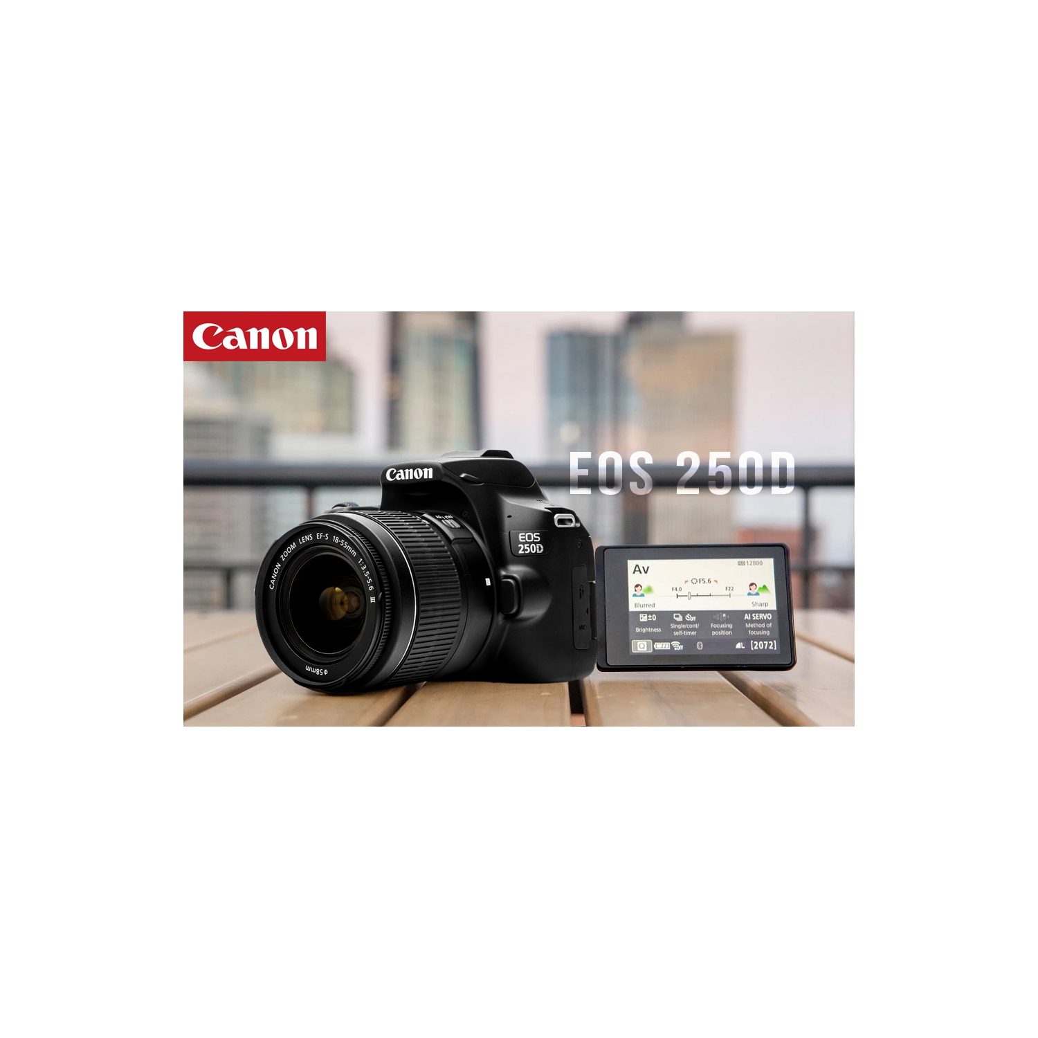 Canon EOS 250D / Rebel SL3 DSLR Camera with 18-55mm Lens + Creative Filter Set, EOS Camera Bag + Sandisk Ultra 64GB Card