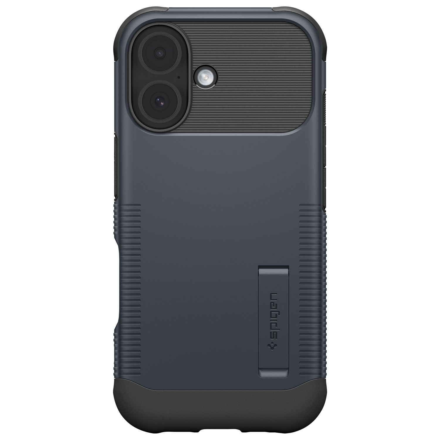Étui rigide ajusté Slim Armor MagFit de Spigen avec anneau magnétique pour iPhone 17 - Ardoise métallique