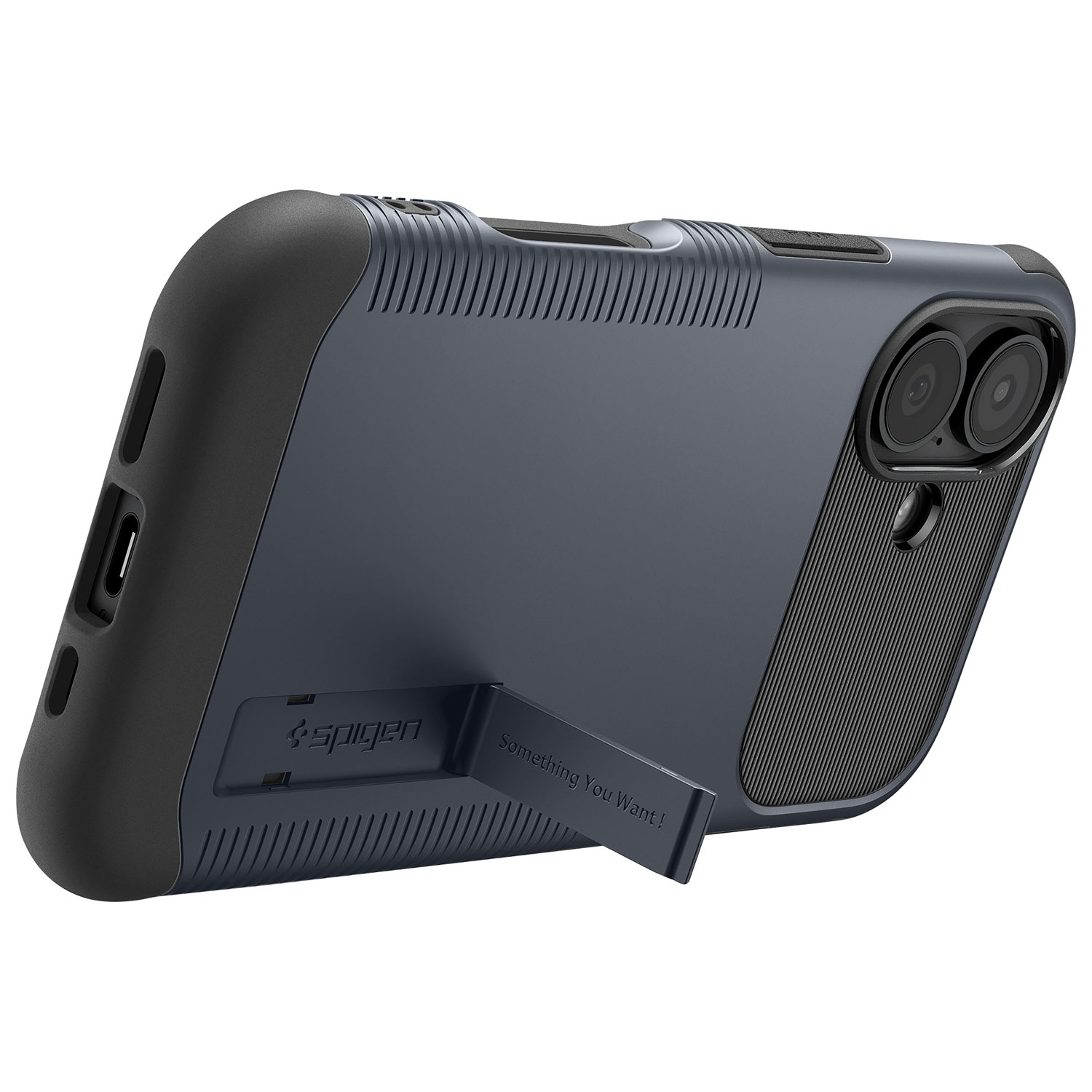 Étui rigide ajusté Slim Armor MagFit de Spigen avec anneau magnétique pour iPhone 17 - Ardoise métallique