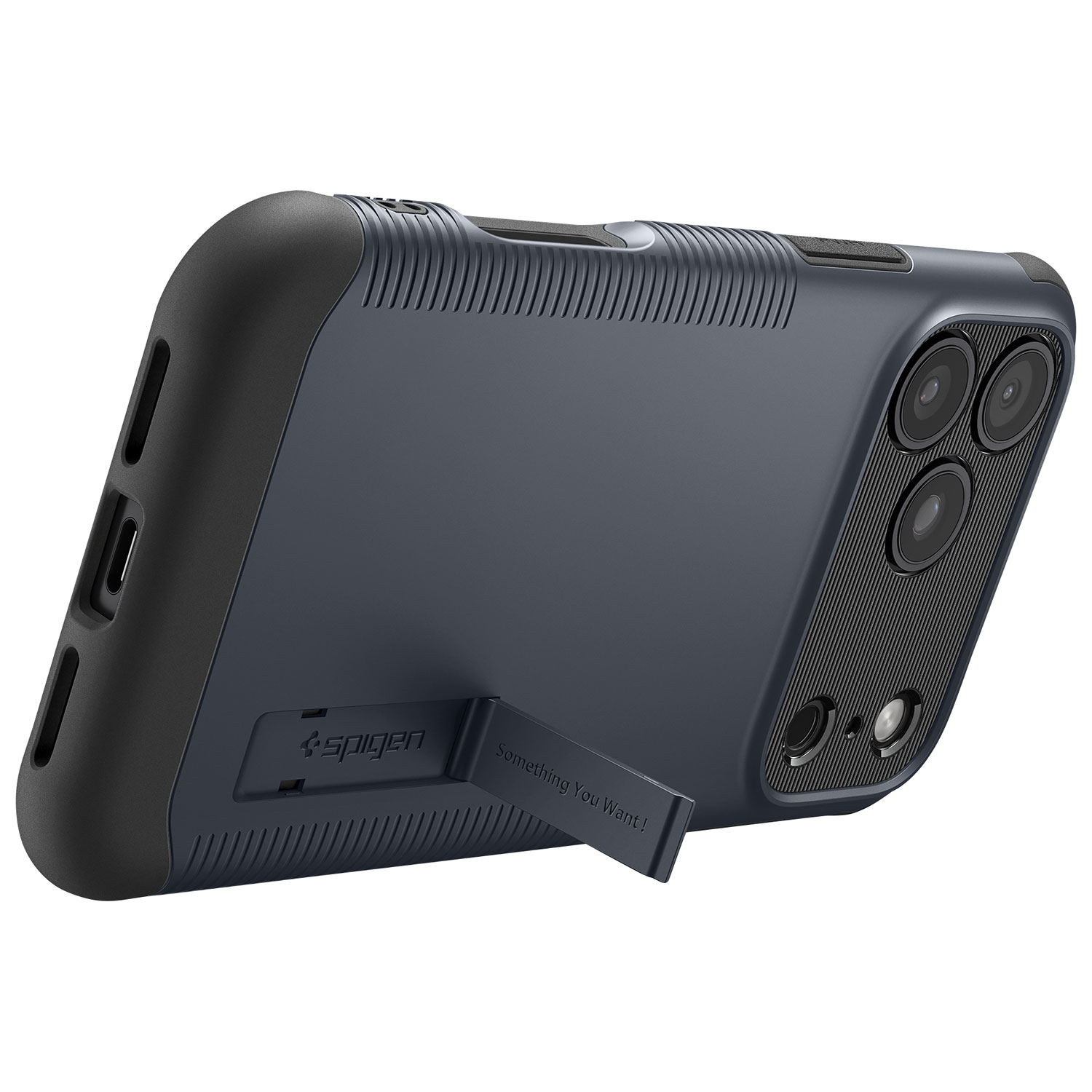 Étui rigide ajusté Slim Armor MagFit de Spigen avec anneau magnétique pour iPhone 17 Pro Max - Ardoise métallique