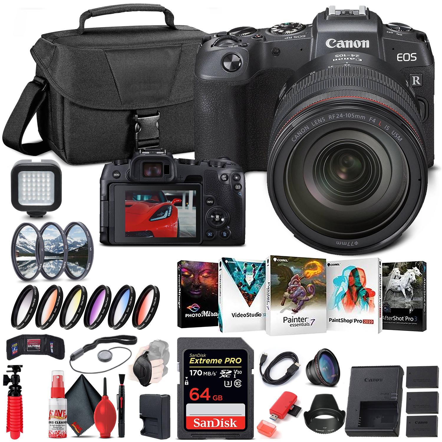 Canon EOS RP Mirrorless Camera with 24-105mm Lens + 64GB Pro Bundle