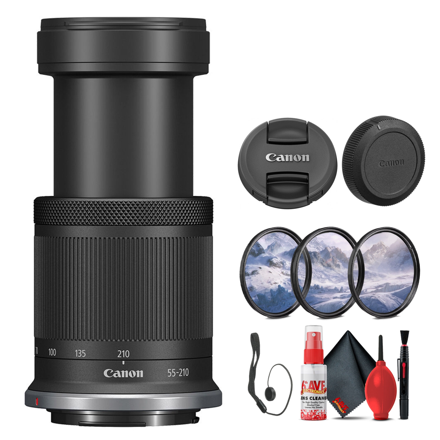 Canon RF-S 55-210mm f/5-7.1 IS STM Lens for Landscape, Portrait - Bundle
