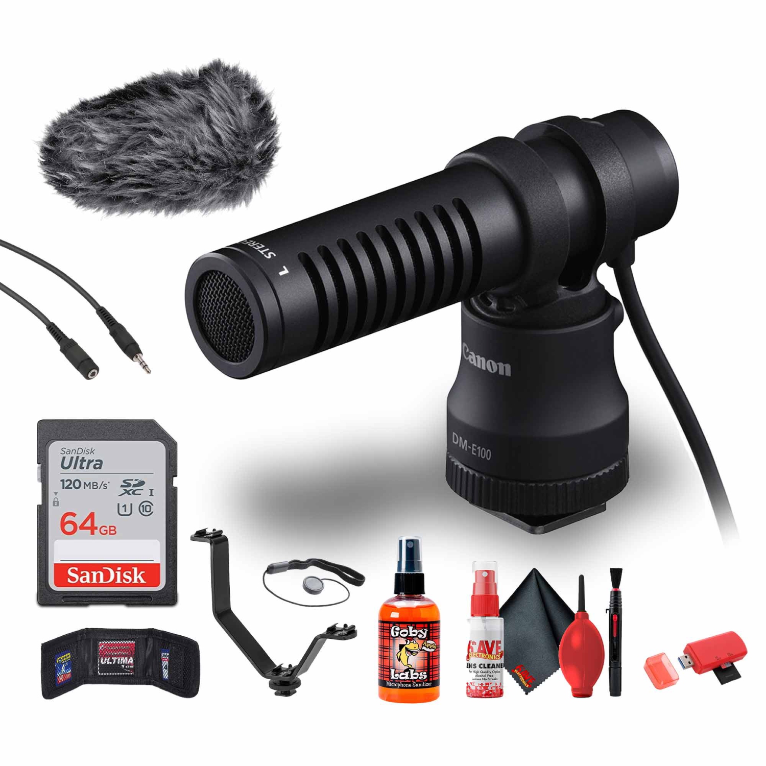 Canon DM-E100 Directional Microphone + 64GB Ultra Memory Card +