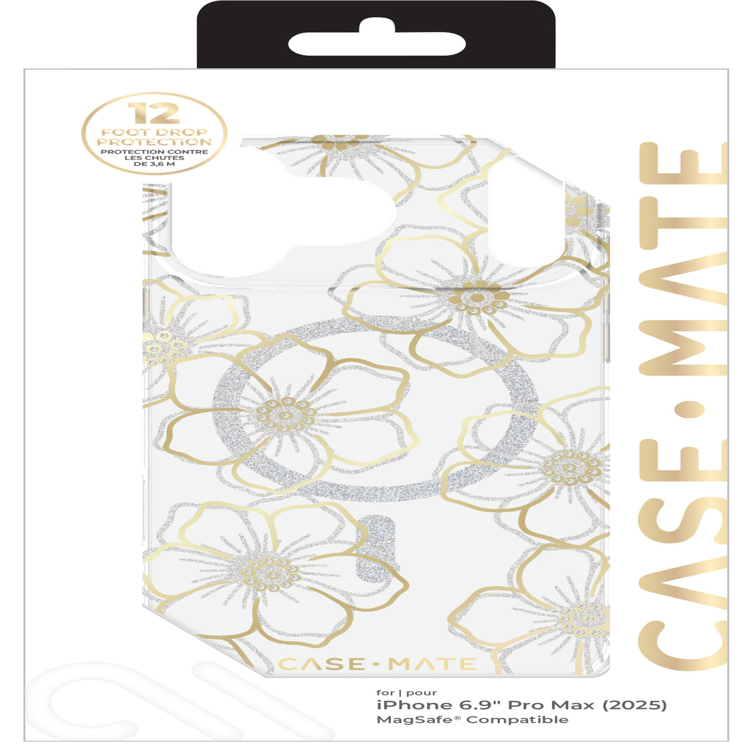 Case-Mate Fitted Hard Shell Case with MagSafe for iPhone 17 Pro Max - Floral Gems/Gold