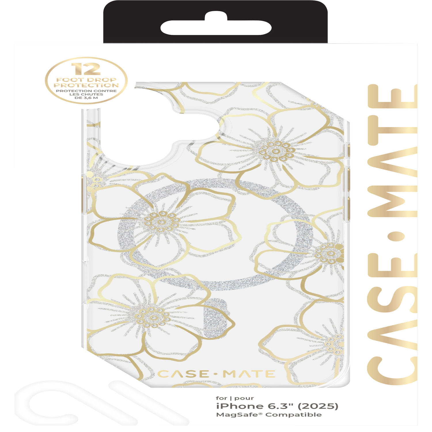 Case-Mate Fitted Hard Shell Case with MagSafe for iPhone 17 - Floral Gems/Gold