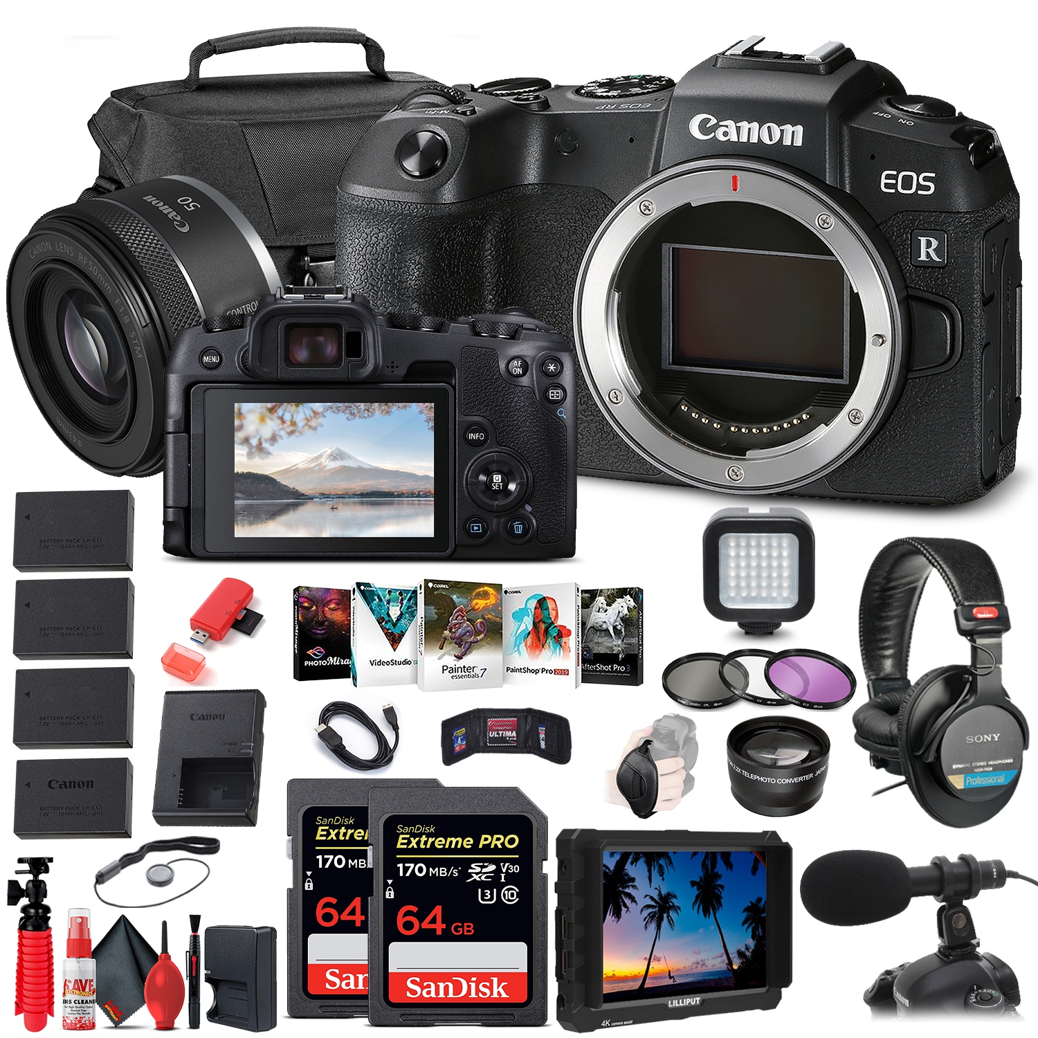 Canon EOS RP Mirrorless Digital Camera + RF 50mm Pro Bundle