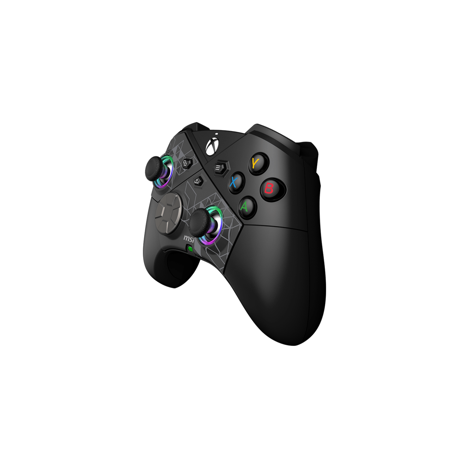 Manette de jeu sans fil Force Pro de MSI, noir avec 3 gâchettes à effet Hall, 4 boutons arrière, 2 touches Swappable D, éclairage RVB