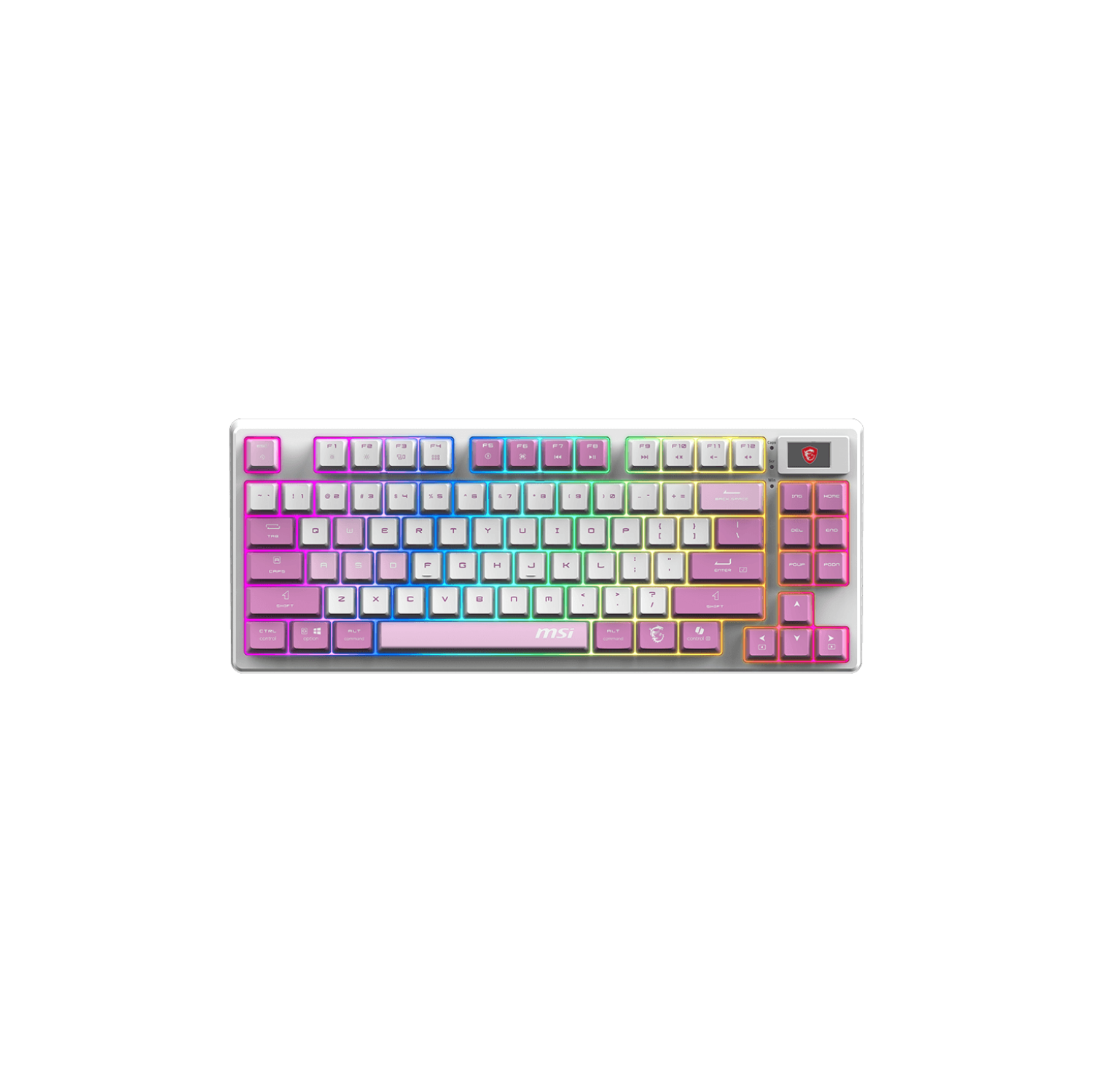 Clavier de jeu FORGE GK600 TKL W VIOLET US de MSI, touches mécaniques linéaires, design remplaçable à chaud, RVB