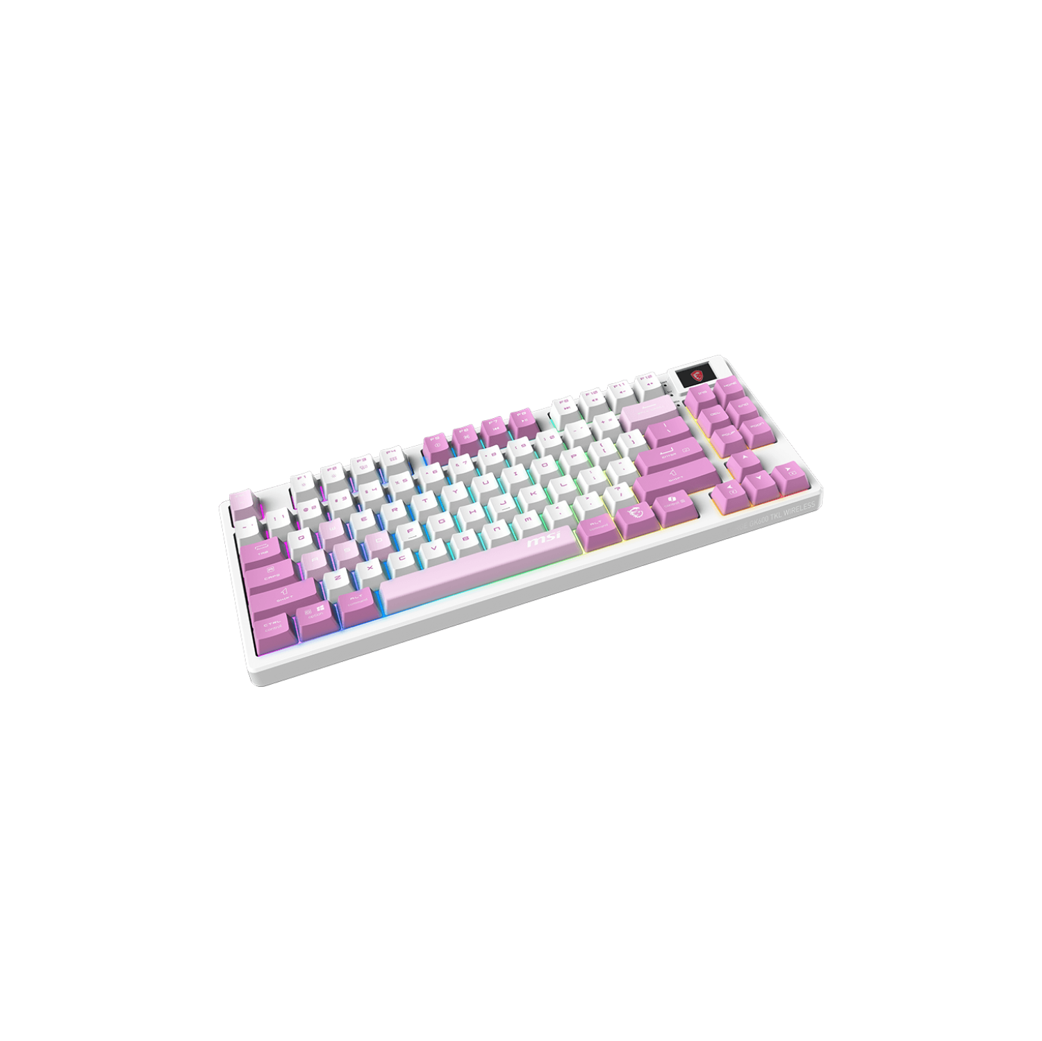 Clavier de jeu FORGE GK600 TKL W VIOLET US de MSI, touches mécaniques linéaires, design remplaçable à chaud, RVB