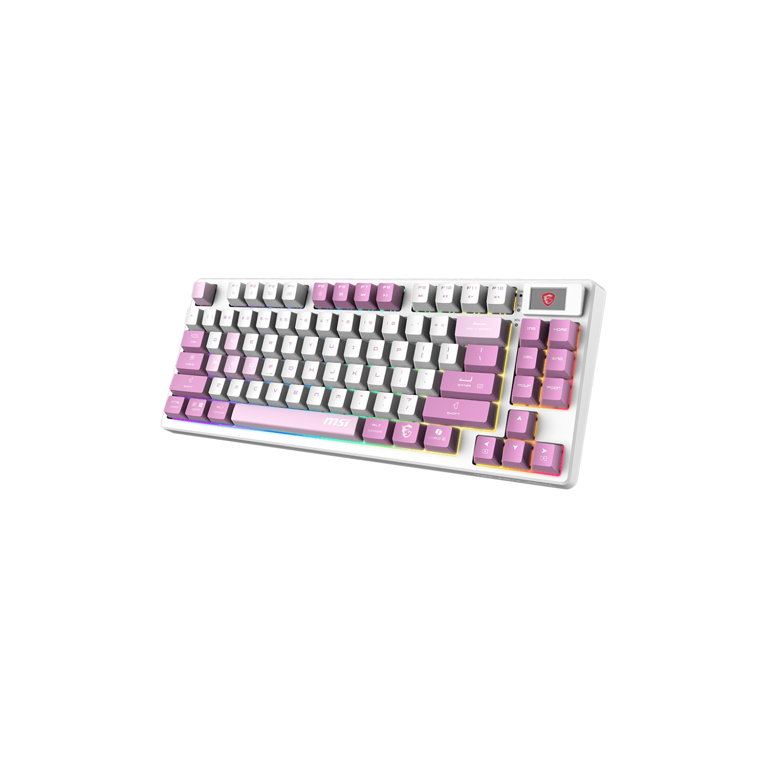Clavier de jeu FORGE GK600 TKL W VIOLET US de MSI, touches mécaniques linéaires, design remplaçable à chaud, RVB
