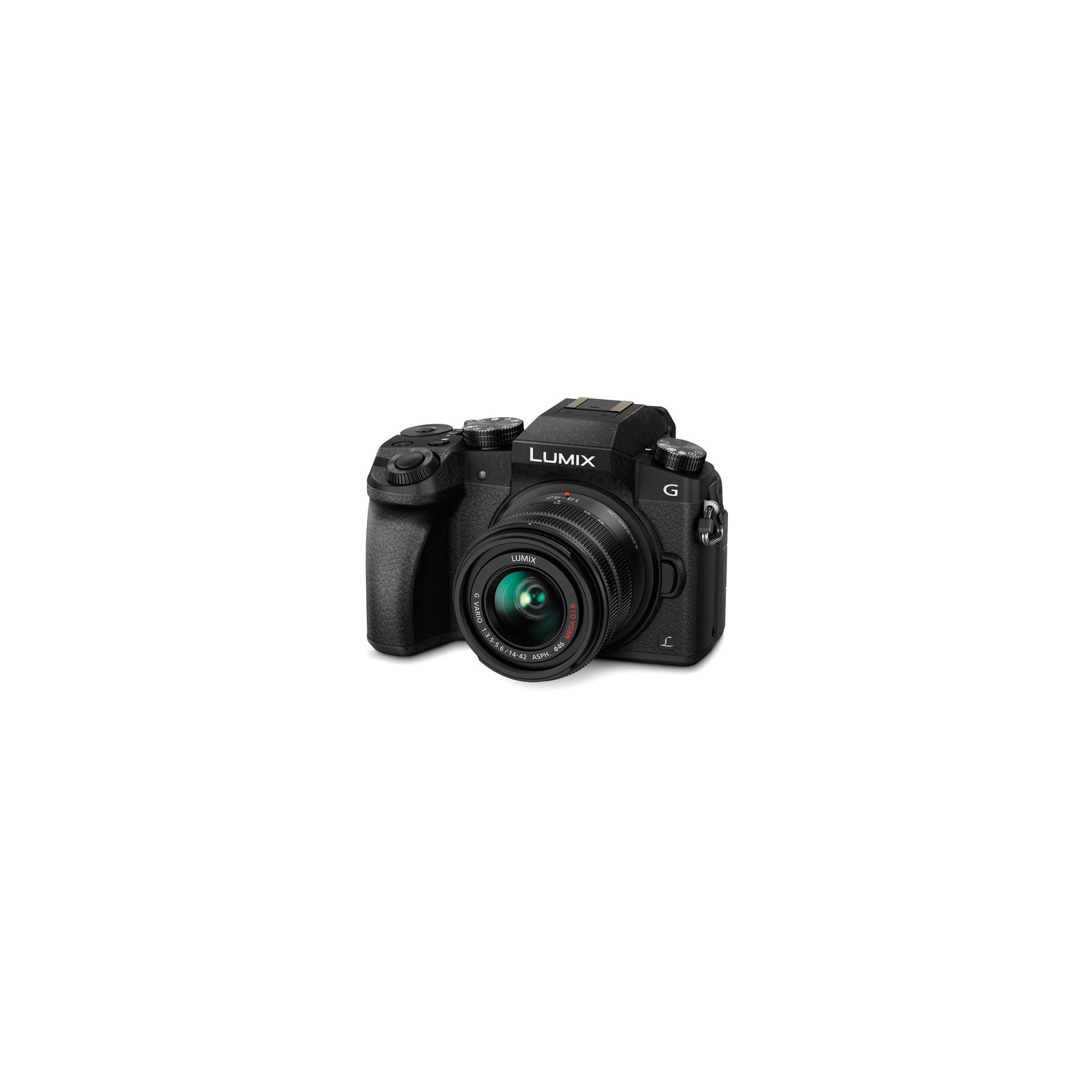 App. Photo numérique sans miroir micro quatre tiers Lumix DMC-G7 de Panasonic, objectif 14 42&nbsp;mm - 64&nbsp;Go - Portefeuille carte mémoire.