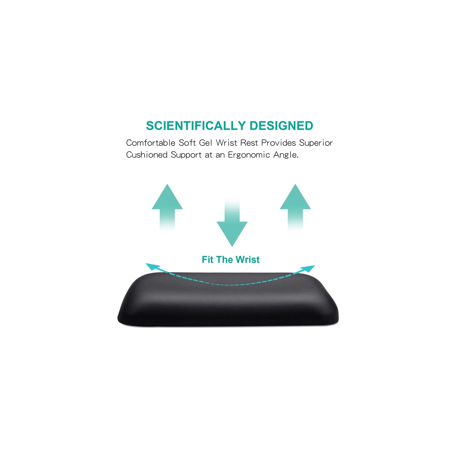 Havit MP855A Matte PU leather + silicone Wrist Rest Mouse Pad, Anti-slip base, 180x80x16mm_Black