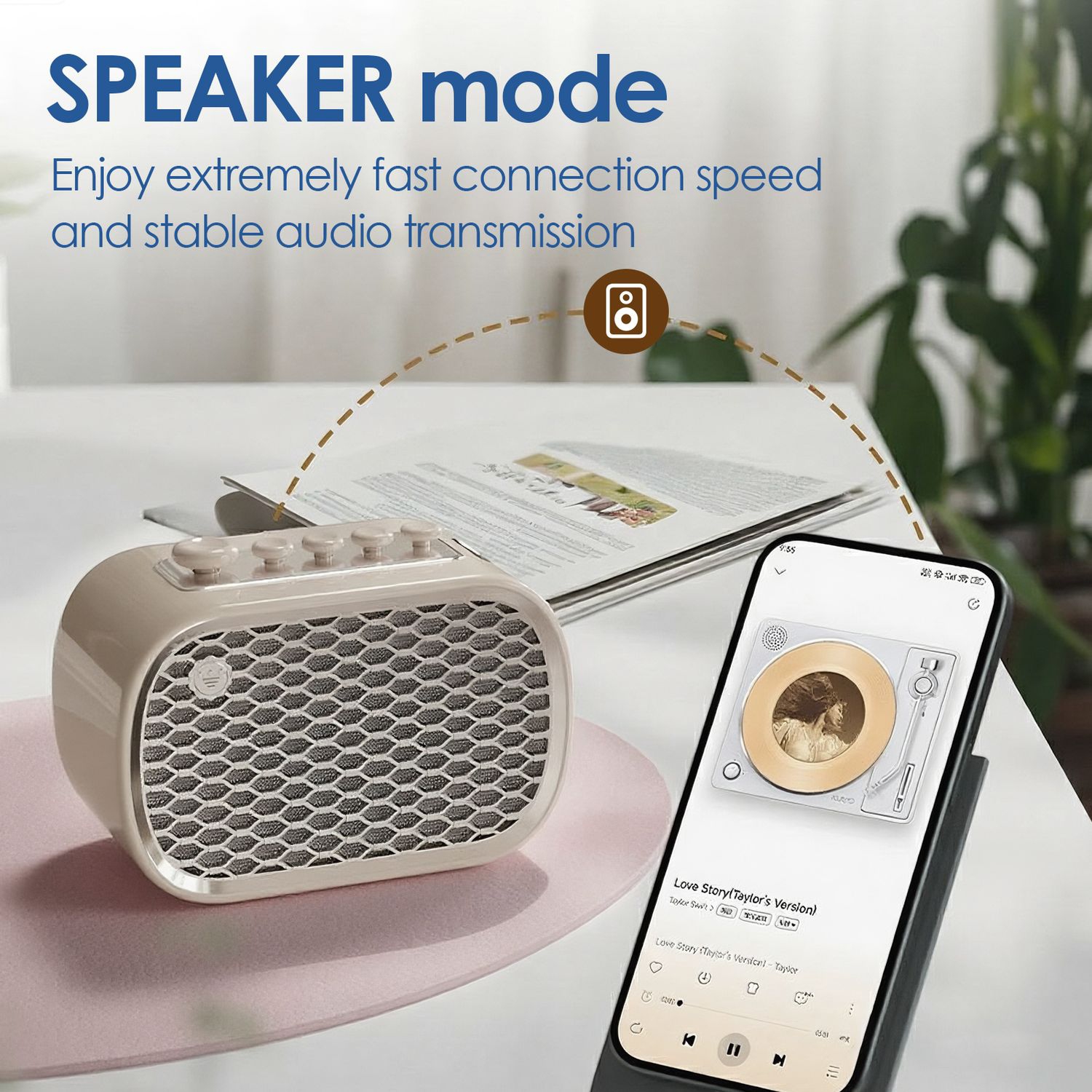 Petit appareil à bruit blanc classique, 8 sons apaisants de la nature, haut-parleur stéréo TWS portatif pour le sommeil, le yoga, la chambre de bébé