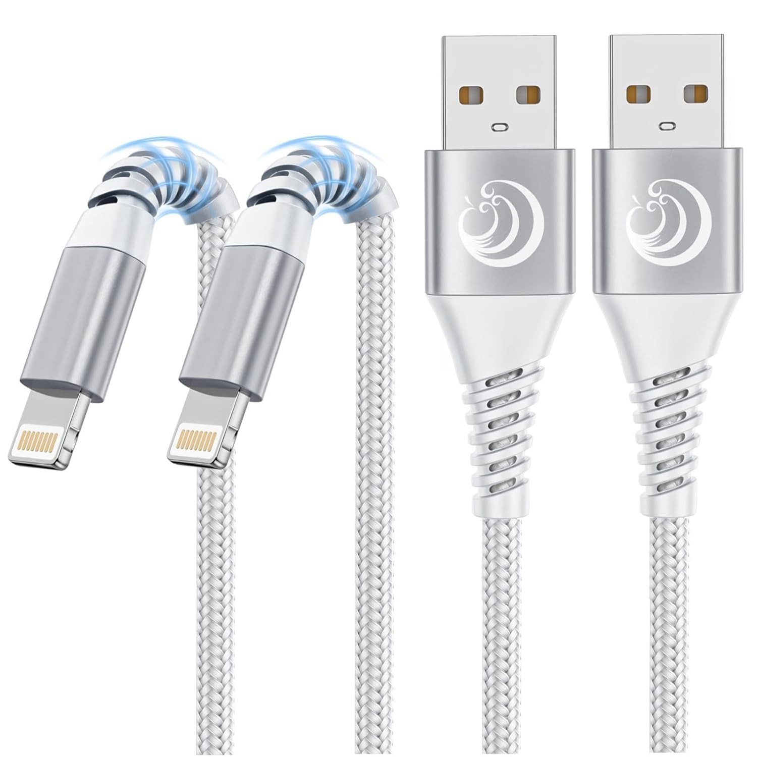 Yosou iPhone Charger, USB to Lightning Cable [Apple MFi Certified] 2Pack 10ft Nylon Braided USB A Charger Cord
