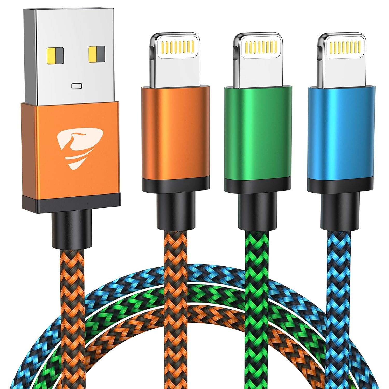 Aioneus iPhone Charger, USB to Lightning Cable 3Pack 6ft [Apple MFi Certified] Nylon Braided Cord Fast