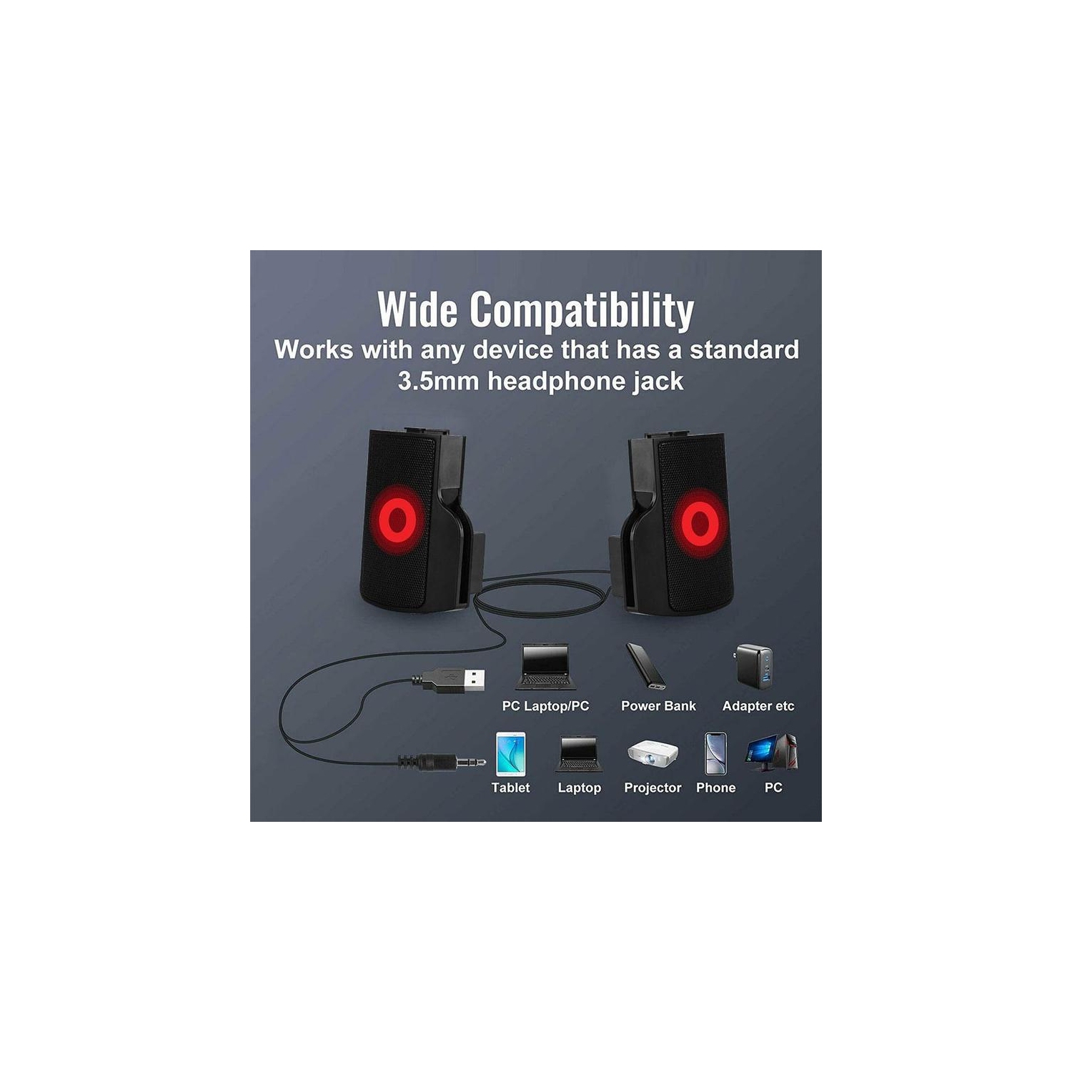 Barre de son à pince pour portable USB Mini Haut-parleur d'ordinateur portatif à pince Haut-parleur d'extrêmes graves Audio portatif à pince