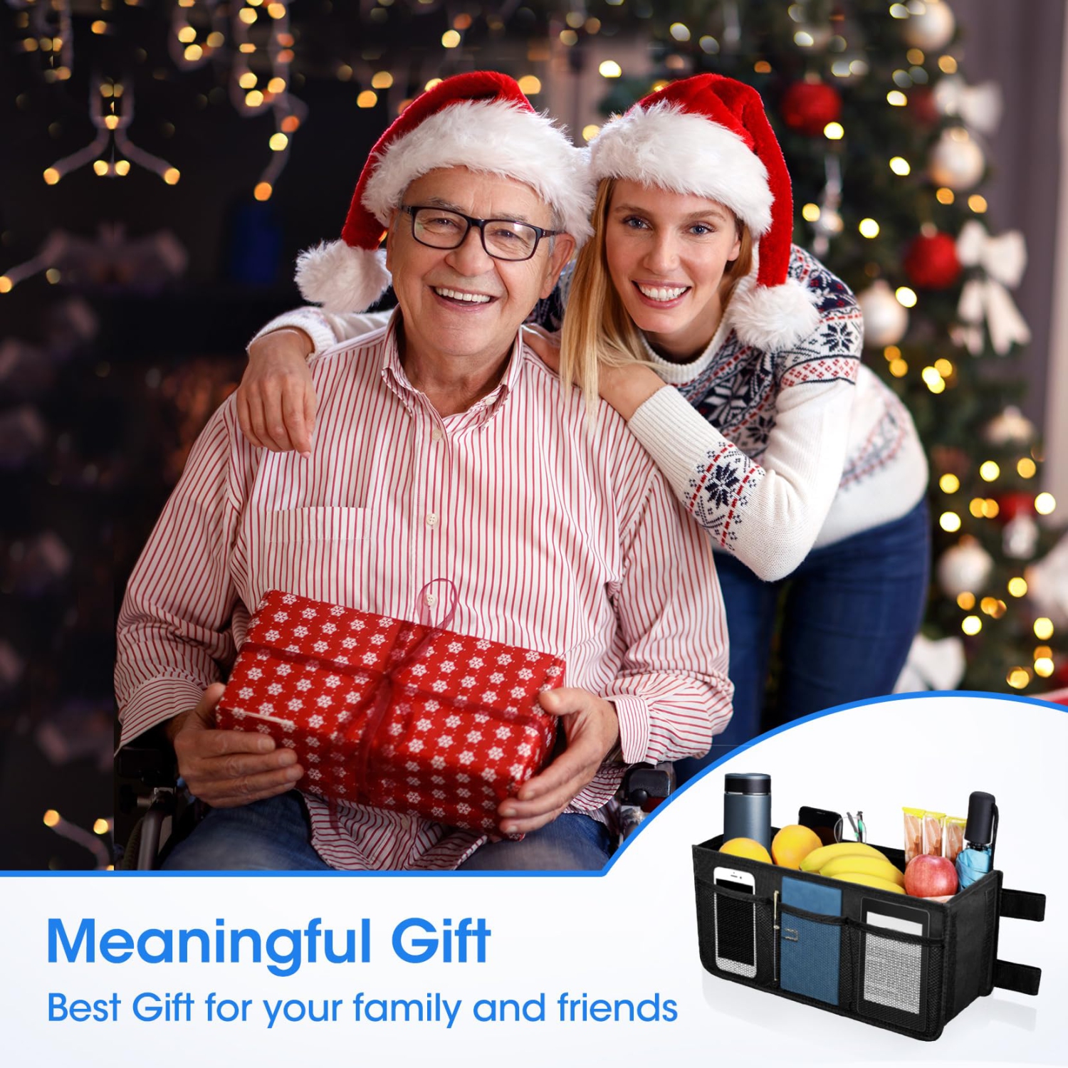 Folding Walker Storage Bag, Walker Storage Basket, Large Capacity Walker Bag Suitable for the Elderly and People with Walking Difficulties