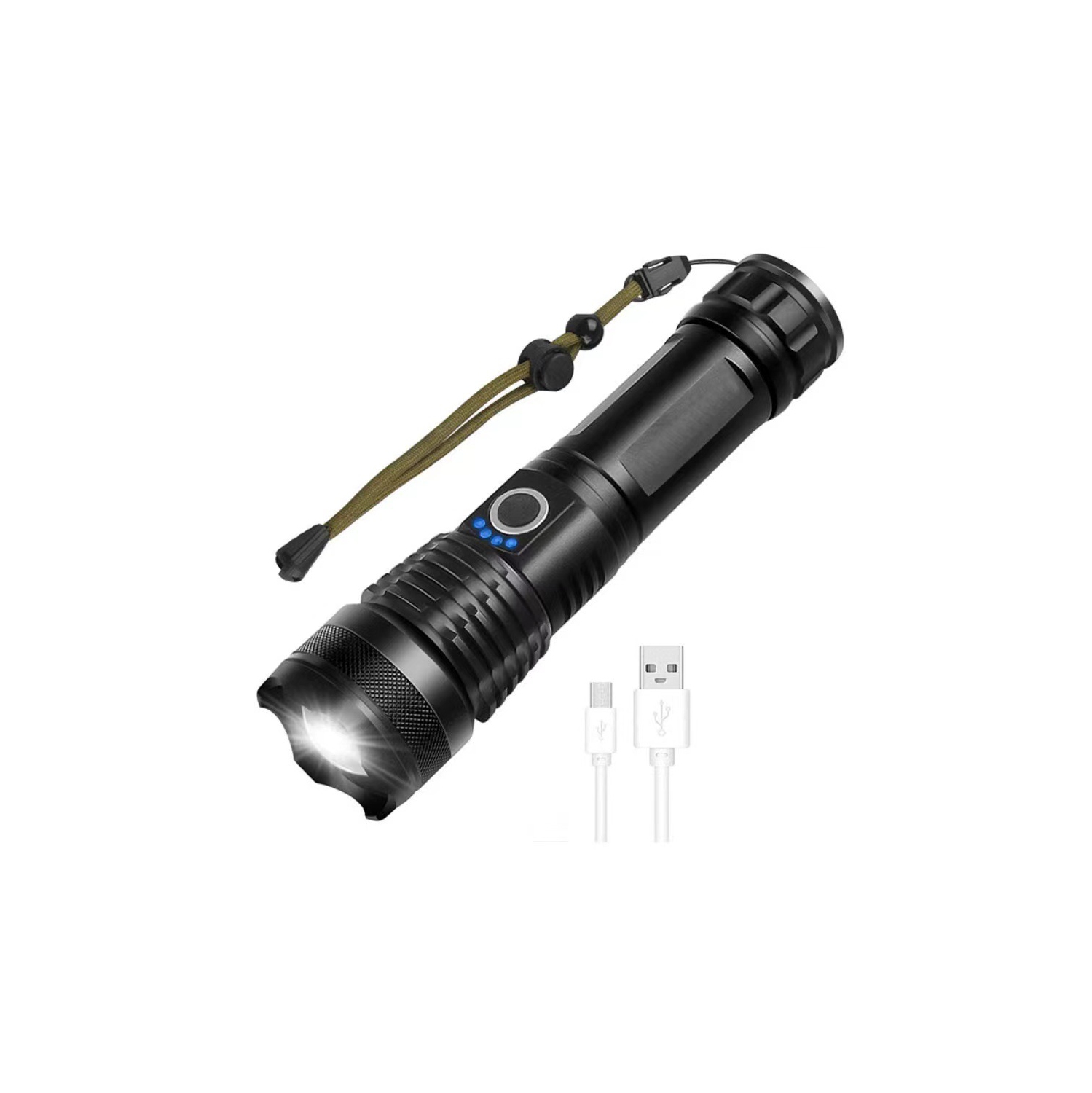 Lampe de poche LED rechargeable, lampe de poche Super Bright de 3200 lumens, 5 modes, lampe de poche étanche haute luminosité pour les voyages en