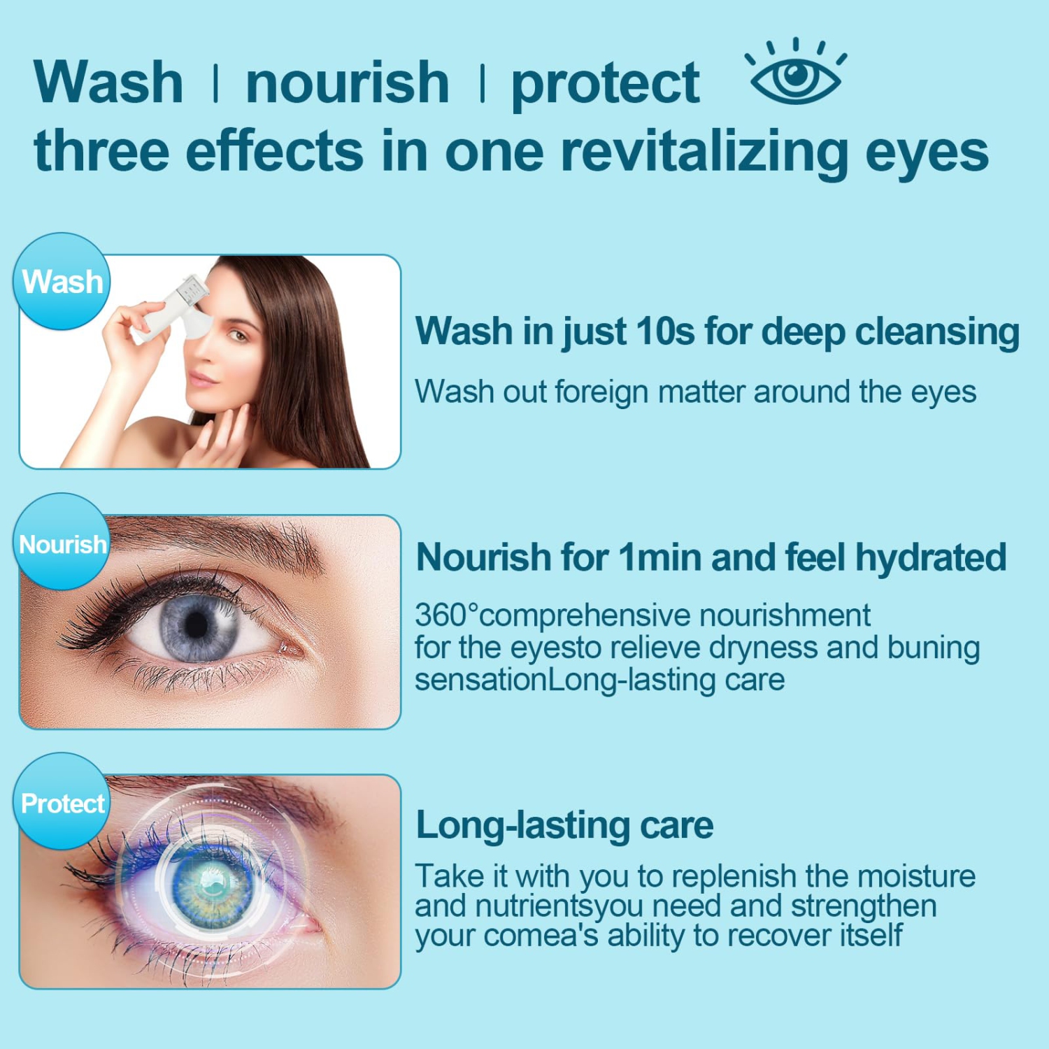 Outil rechargeable portatif Dry Eye Relief, humidificateur à vapeur pour le visage, tasse pour le soin des yeux et masques