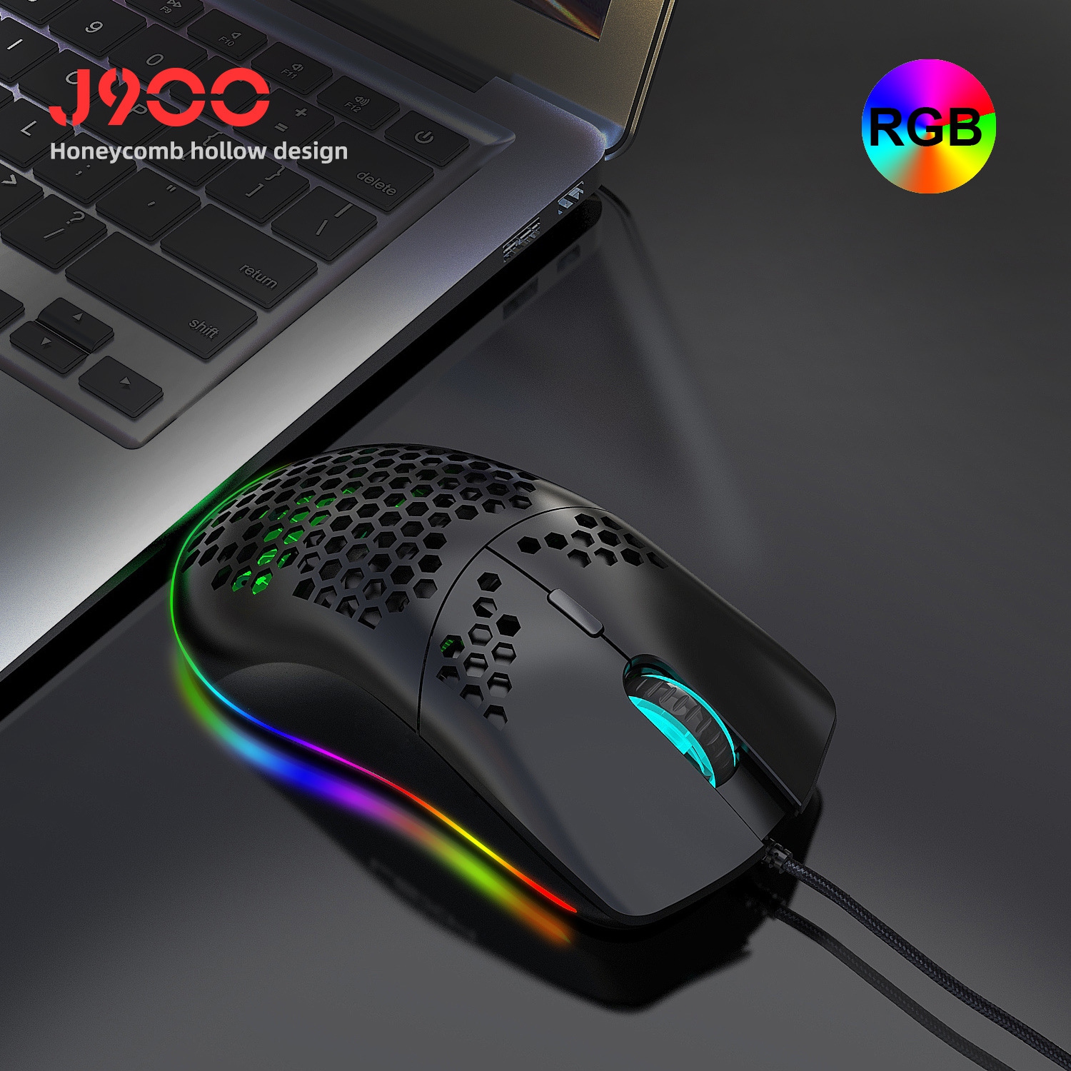 Hole Mouse RGB Illuminated Macro Programming Gaming Mouse 6-button Built-in Light-T66 White RGB Rechargeable Version 2.4GHz Wireless Transmission
