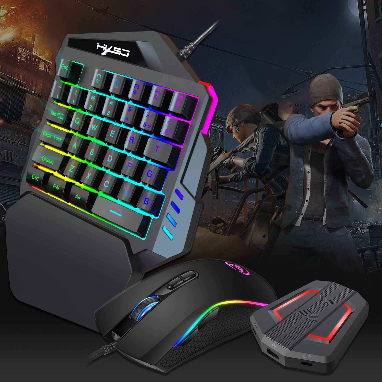 P6 keyboard and mouse set converter supports a variety of game consoles and game controllers on the market - P6 + V100 + J900 converter keyboard and