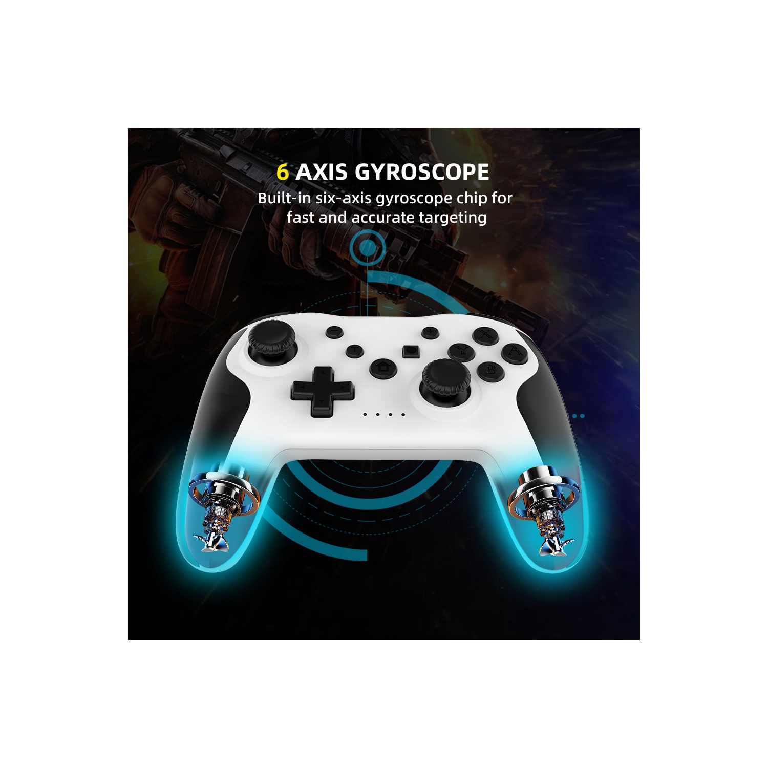 Switch Manette sans fil Bluetooth Gyroscope à six axes Capteur corporel Réveil des vibrations Switch2 Manette de jeu compatible avec