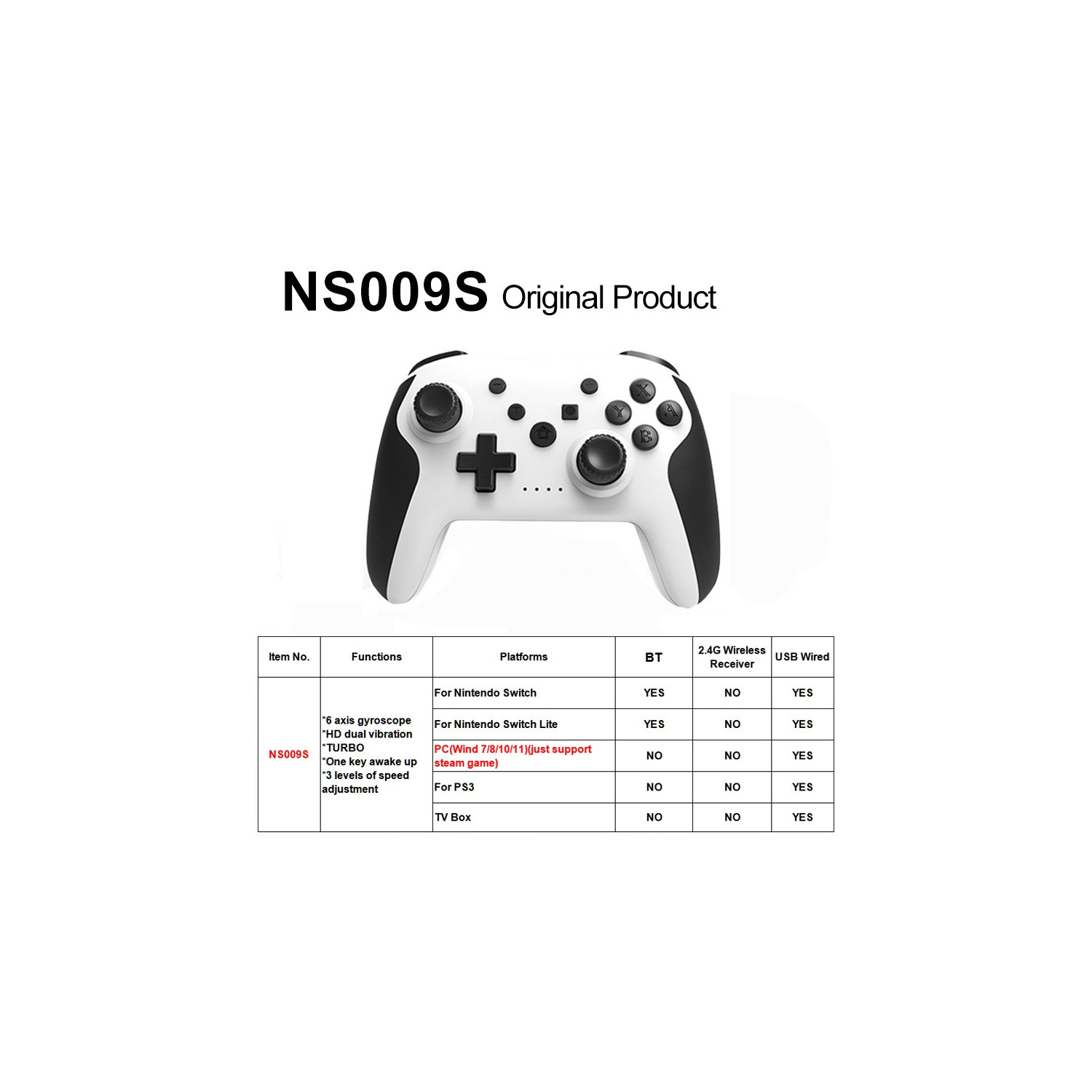 Switch Manette sans fil Bluetooth Gyroscope à six axes Capteur corporel Réveil des vibrations Switch2 Manette de jeu compatible avec