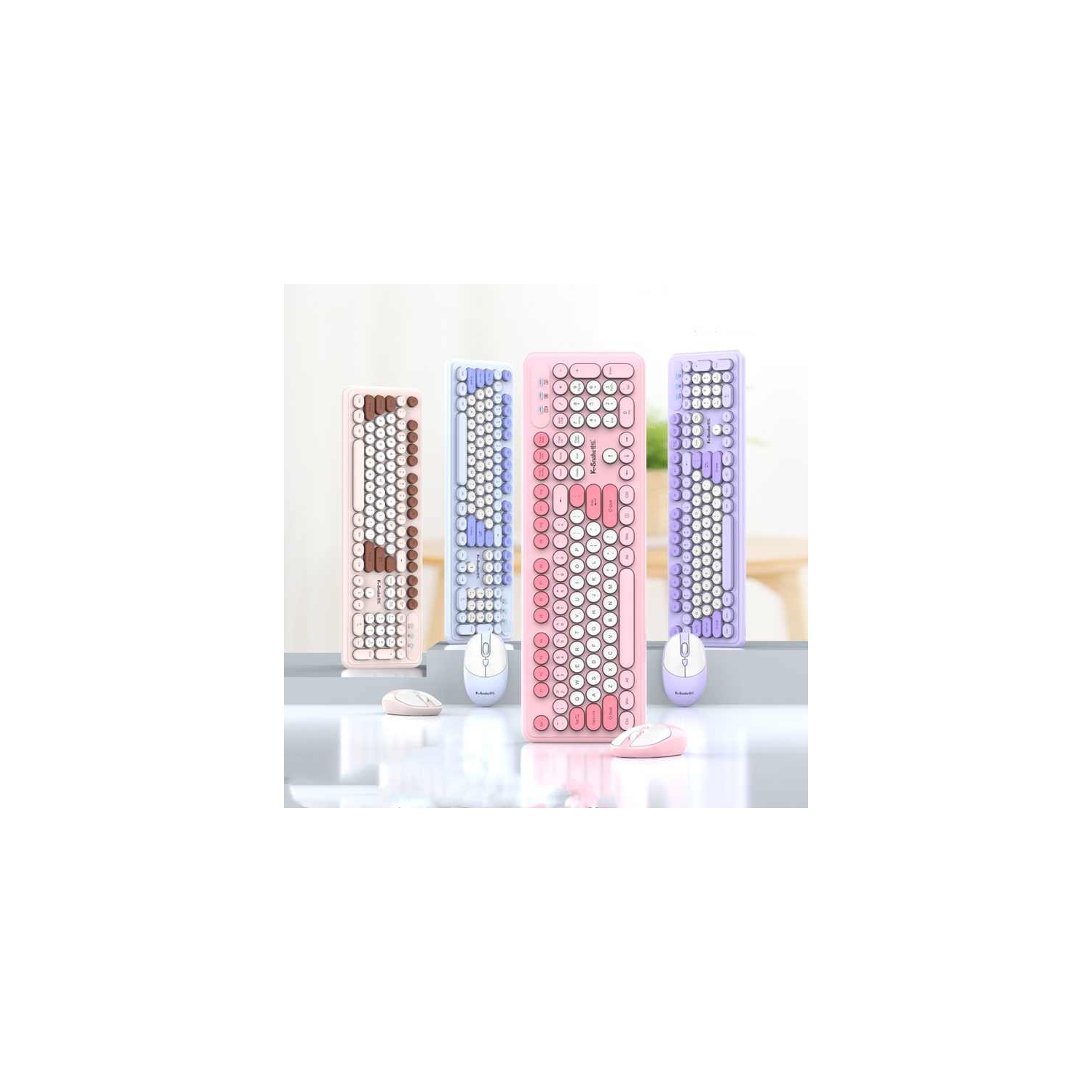 Wireless keyboard and mouse set, fashionable punk style, desktop computer, notebook, office business, 2.4G wireless transmission - WK200 wireless