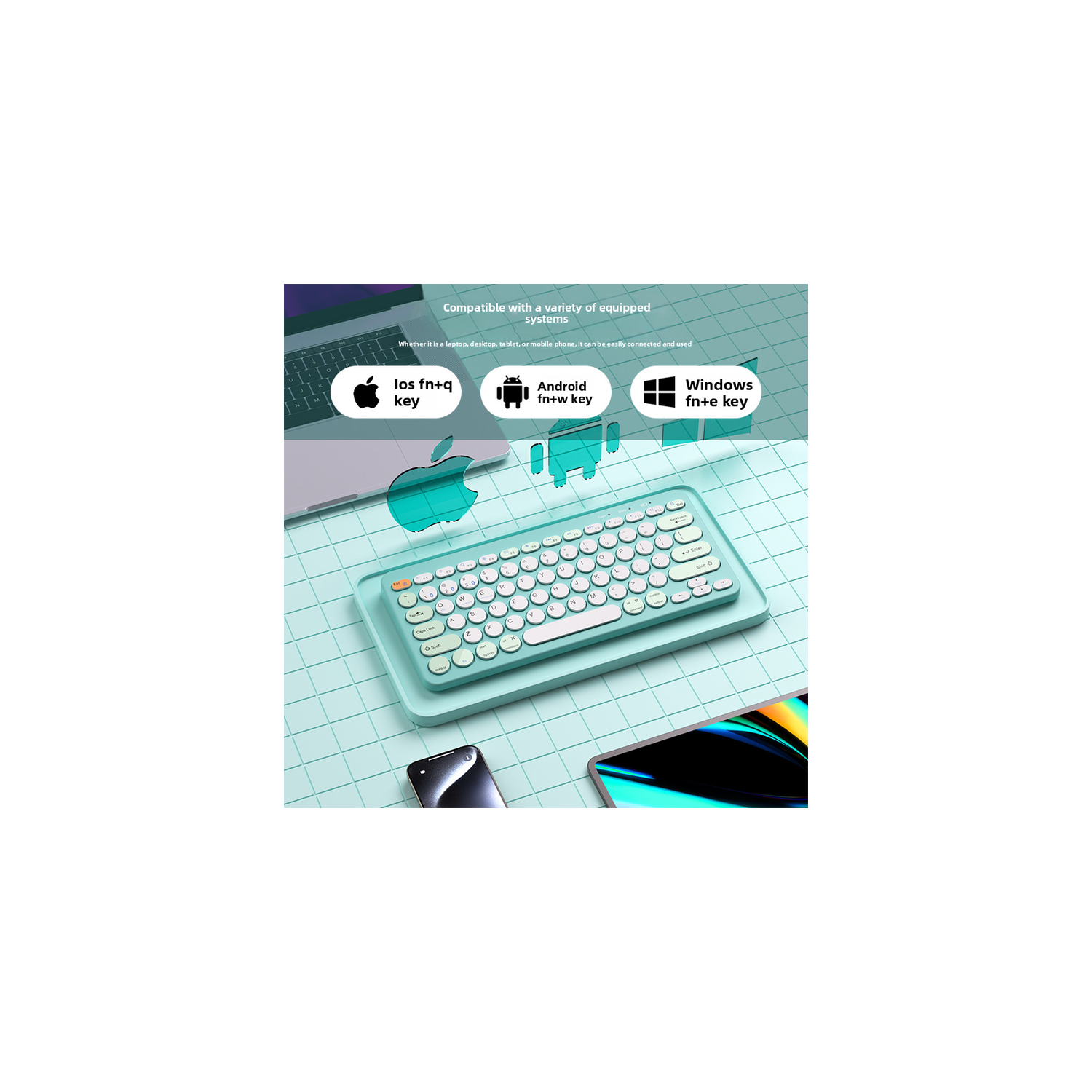 Wireless rechargeable three-mode wireless keyboard and mouse set tablet mobile phone notebook Android set-626 set