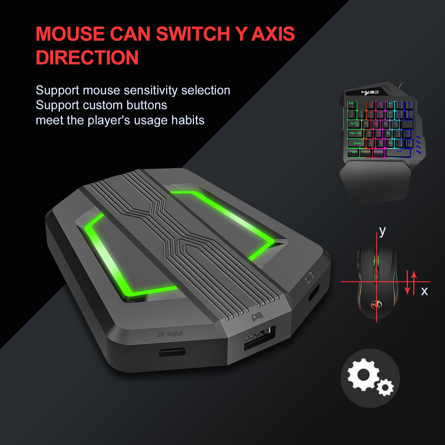 P6 keyboard and mouse set converter supports a variety of game consoles and game controllers on the market - P6 + V100 + A869 converter keyboard and