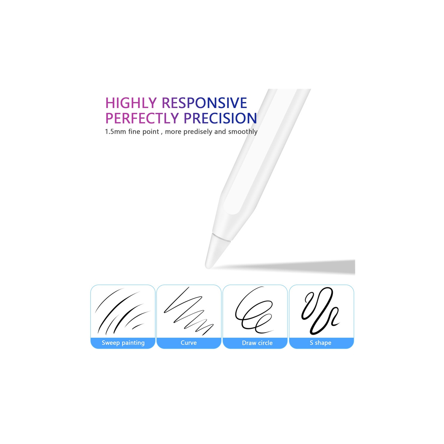 Suitable for ipad2018-2025 anti-mistouch magnetic pen iPad stylus ipad digital display capacitive special pen - white