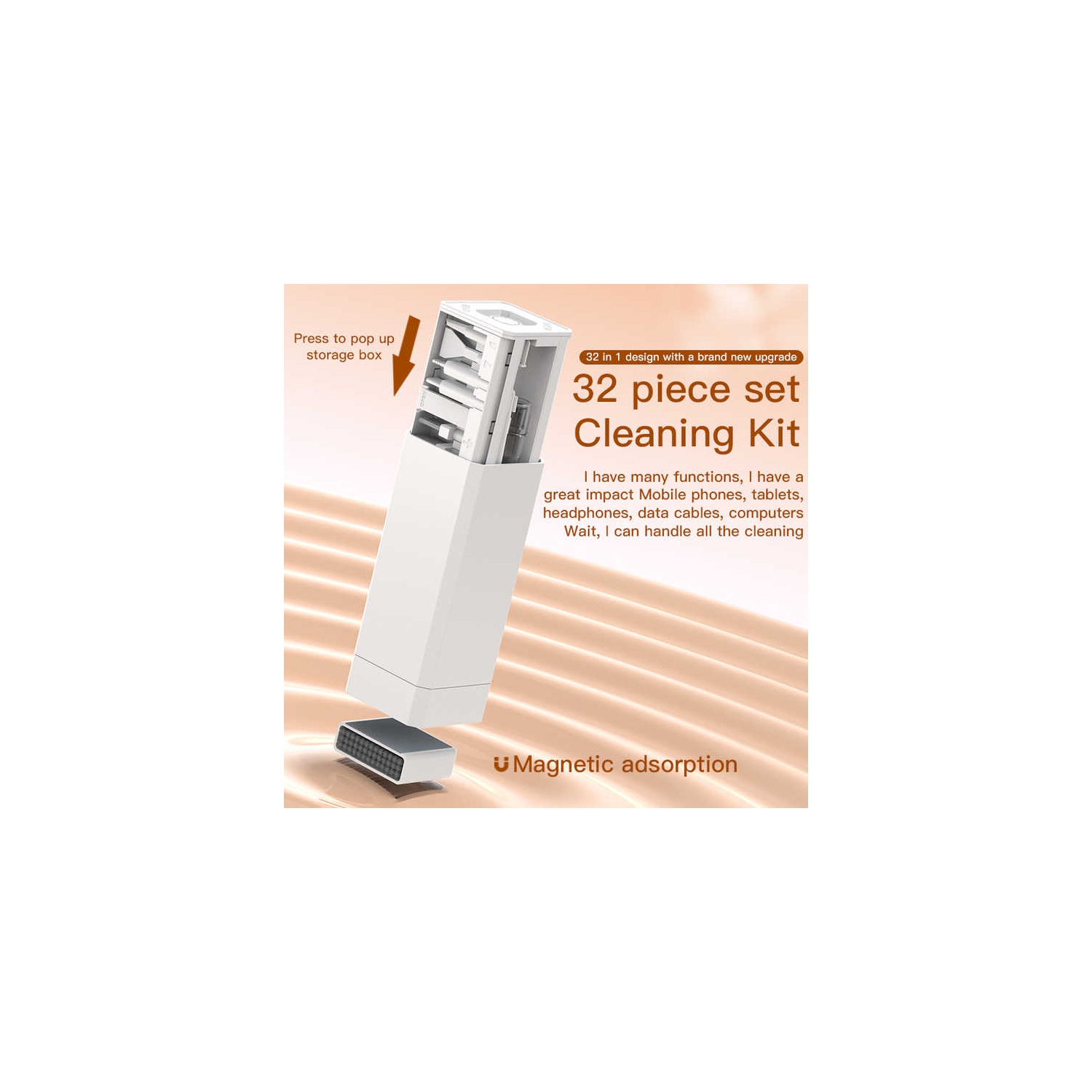 Trousse de nettoyage multifonction de T3 Rangement de boîte Ordinateur de nettoyage en profondeur Appareil photo de téléphone mobile, kit de