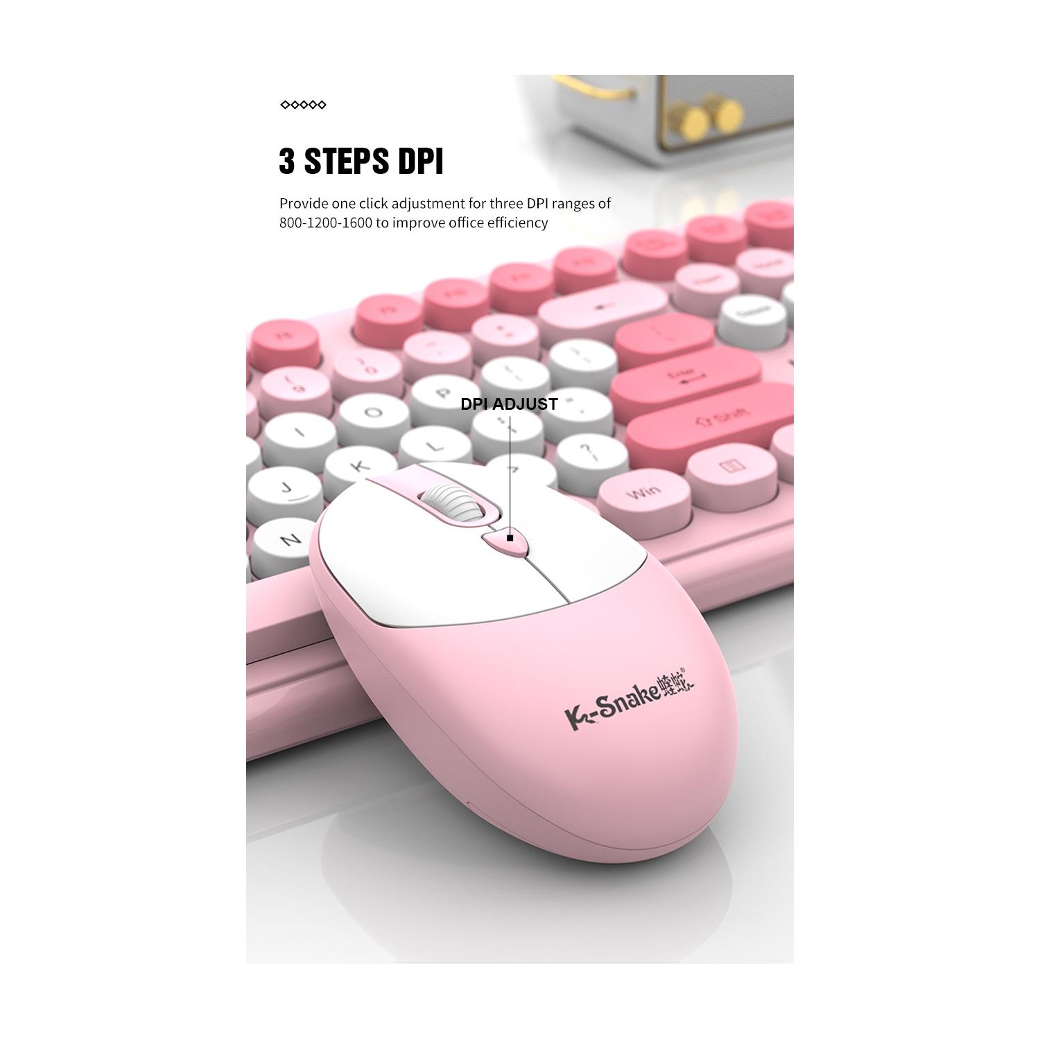 Wireless keyboard and mouse set fashion punk desktop computer notebook office business-WK200 wireless keyboard + mouse