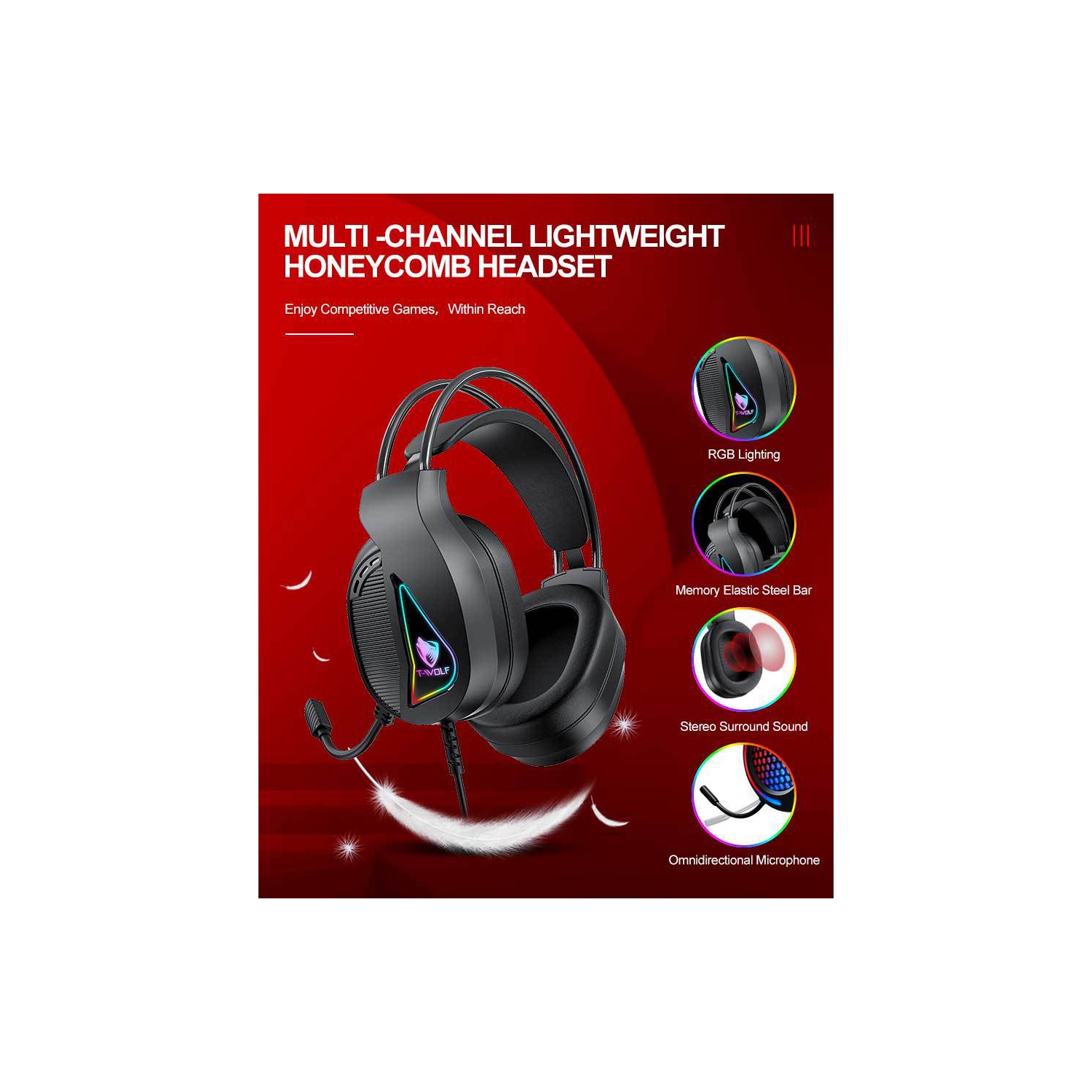 Game four-piece luminous game set keyboard, mouse, headset, RGB keyboard and mouse computer accessories, suitable for home, game, office