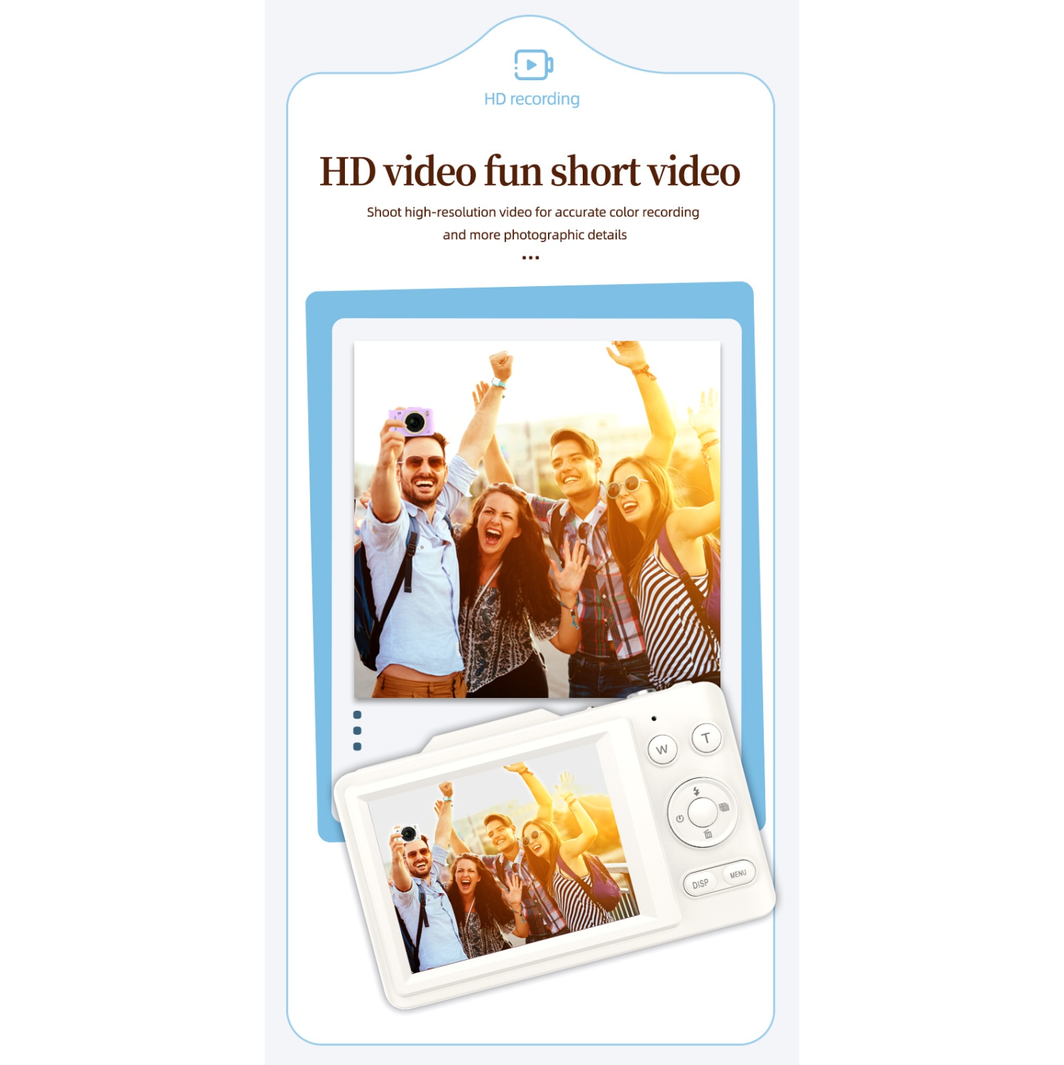 New H16 Digital Camera CCD Student Camera 4K SLR Camera 2.8-inch HD Screen - H16 White + 32G Memory Card + Android Huawei Adapter + USB Card Reader