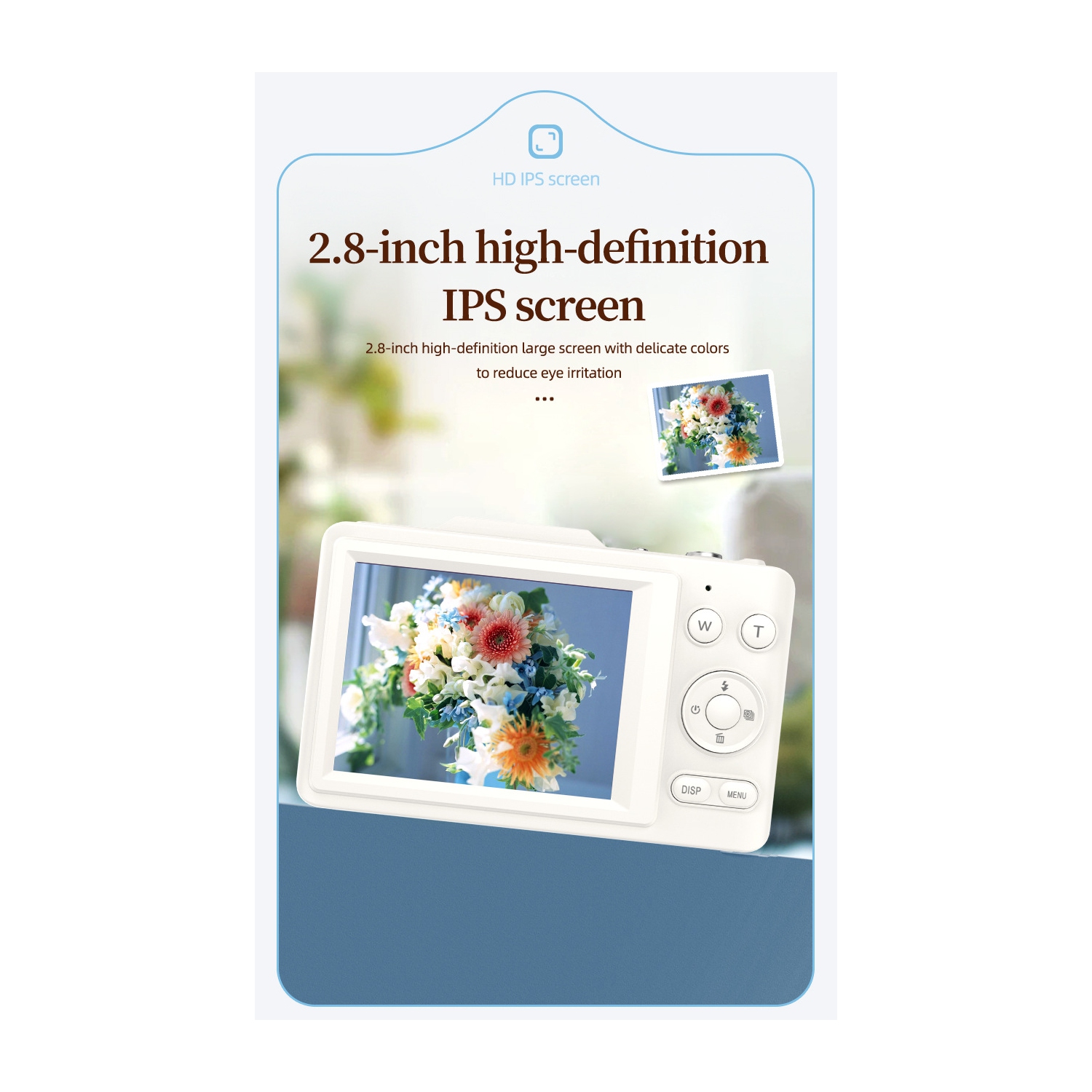 New H16 Digital Camera CCD Student Camera 4K SLR Camera 2.8-inch HD Screen - H16 White + 32G Memory Card + Android Huawei Adapter + USB Card Reader