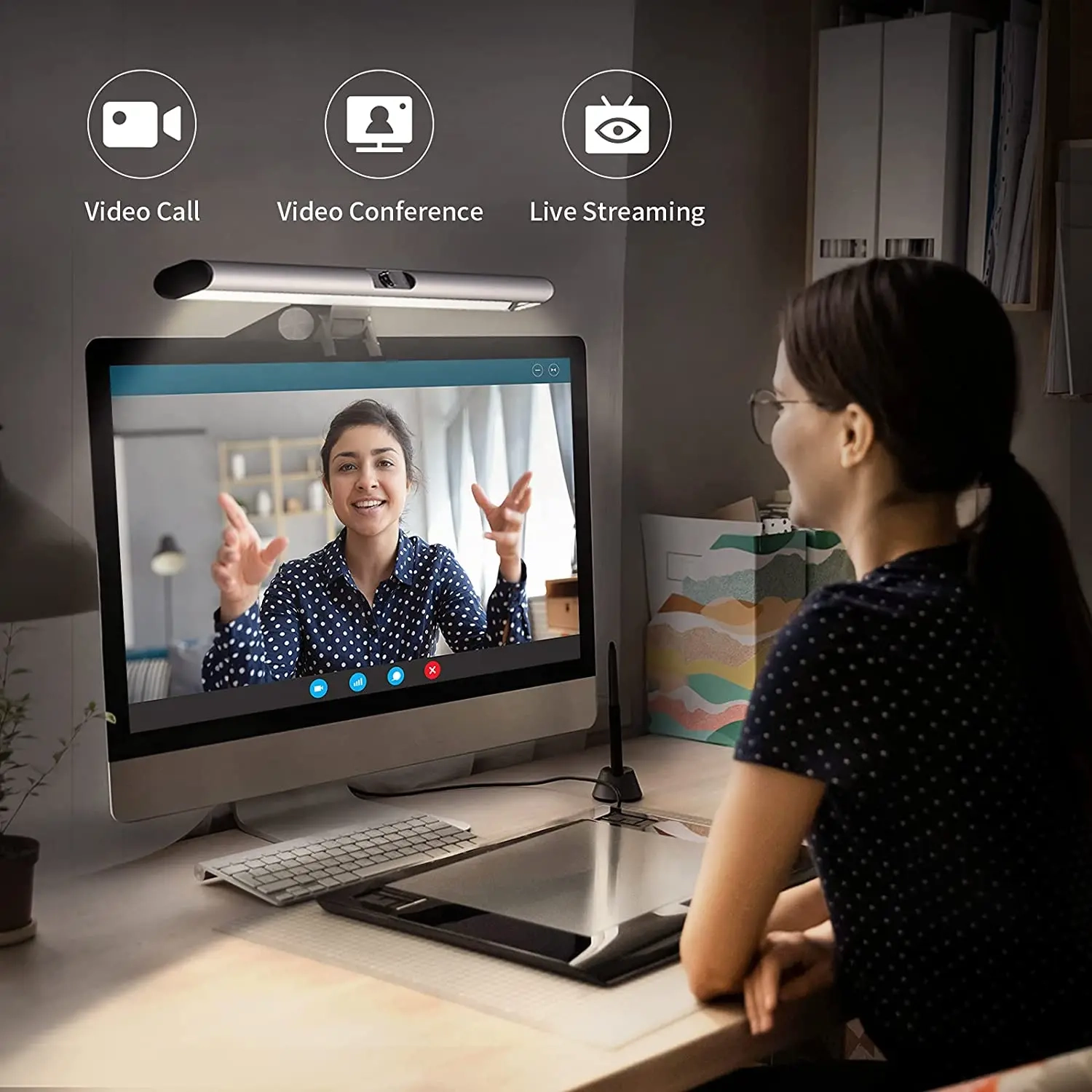 Écran d'ordinateur Écran d'ordinateur Lampe suspendue Lampe à pince USB Ordinateur dortoir Bureau de lecture Protection des yeux Lampe de bureau