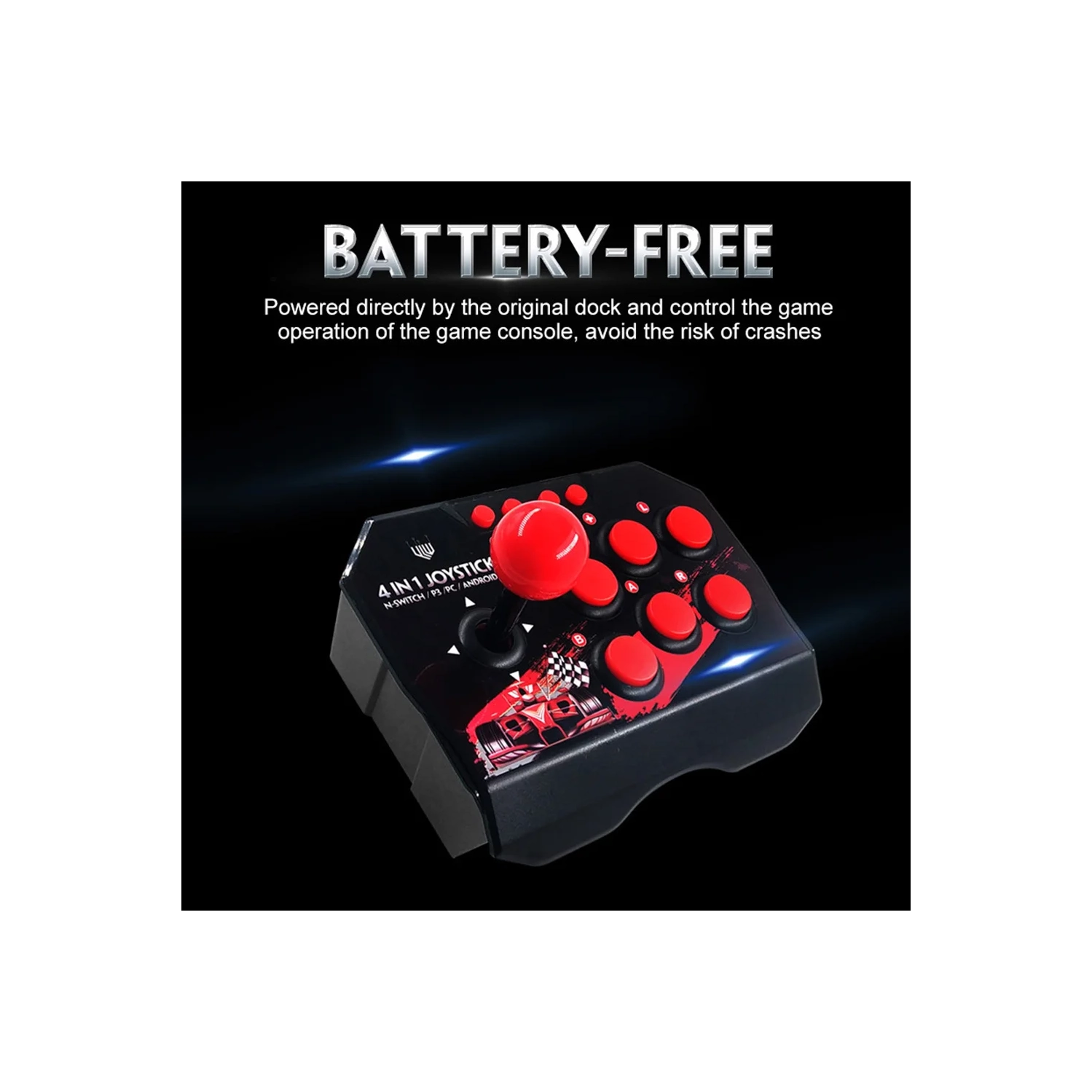 Manette Switch Manette 4-en-1 USB avec fil Joystick Retro Arcade Station Turbo Console de jeu Joystick manette de combat pour PS3 Switch PC Android TV