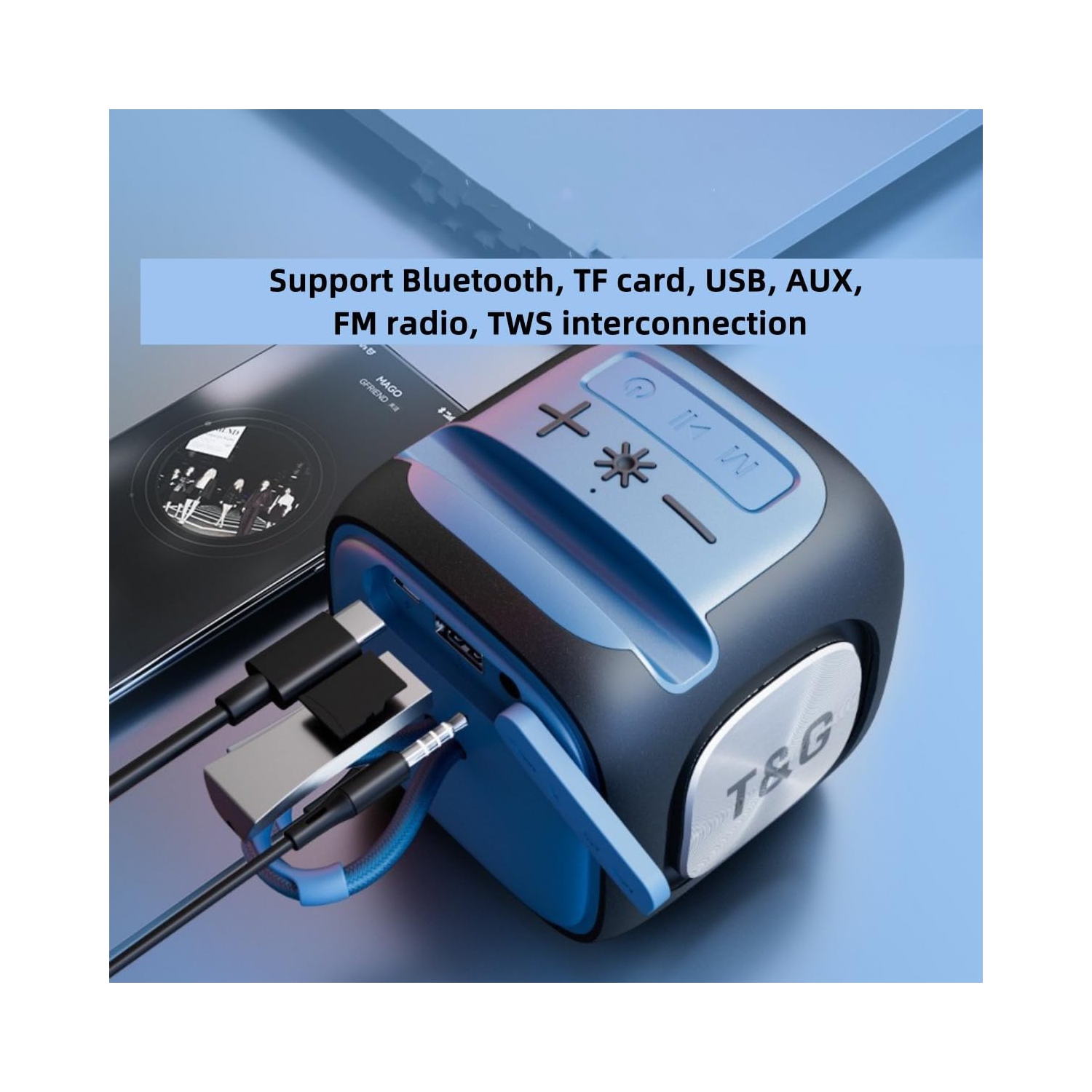 Mini haut-parleur Bluetooth portatif sans fil petit haut-parleur à domicile Haut-parleur d'extrêmes graves étanche à l'extérieur Bluetooth 5,3,