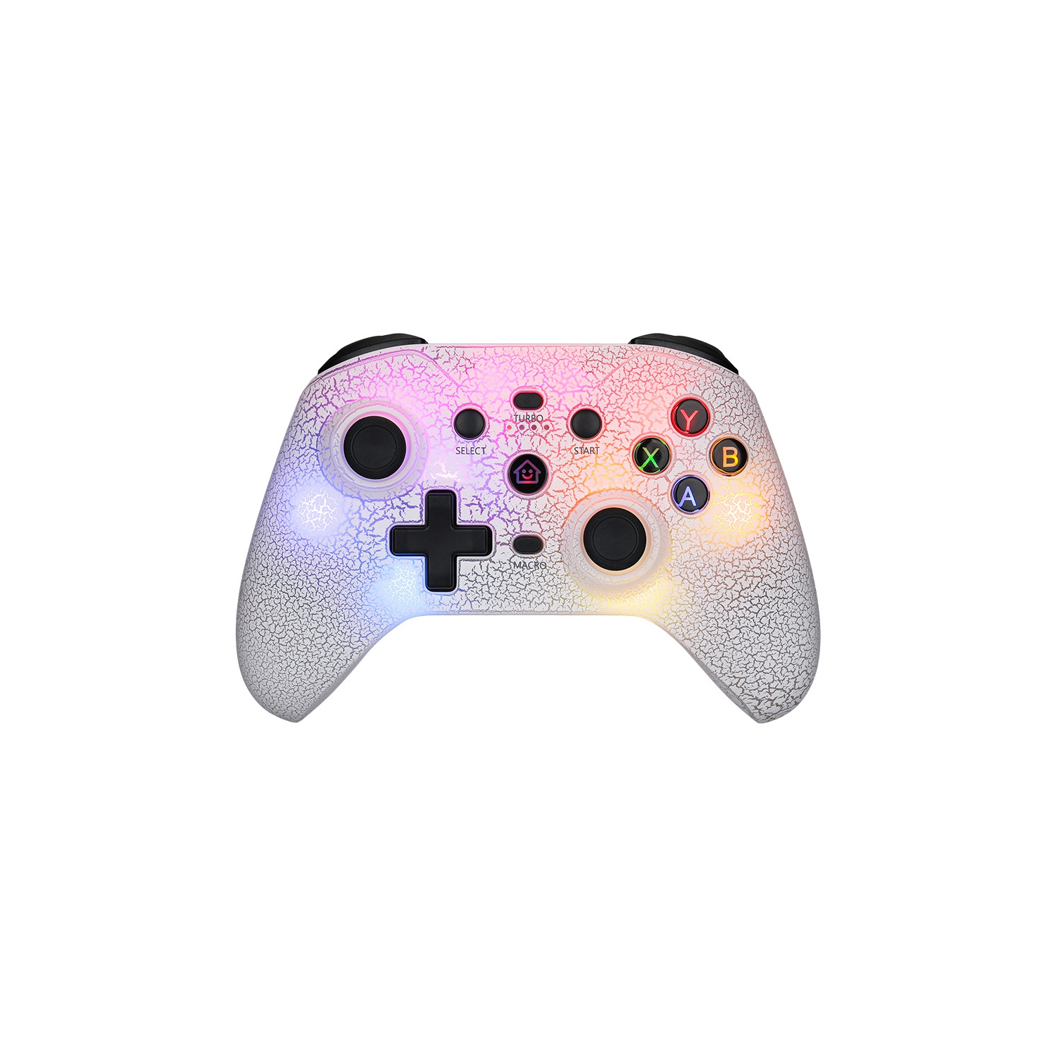Manette de jeu sans fil RVB Glare Bluetooth pour Switch Ordinateur Android/ISO/Manette PS3/PS4-Blanc