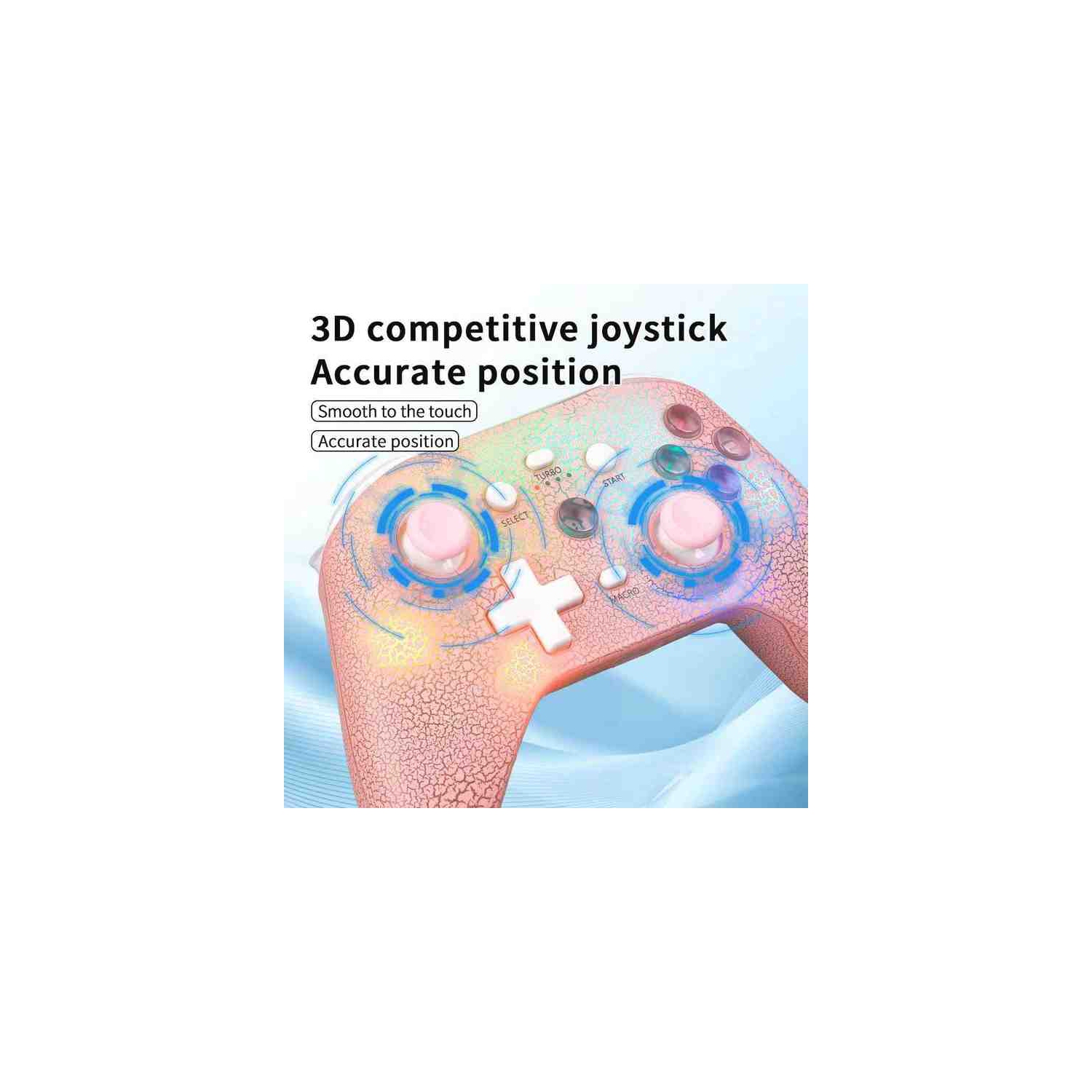 Manette de jeu sans fil RVB Glare Bluetooth pour Switch Ordinateur Android/ISO/Manette PS3/PS4-Blanc