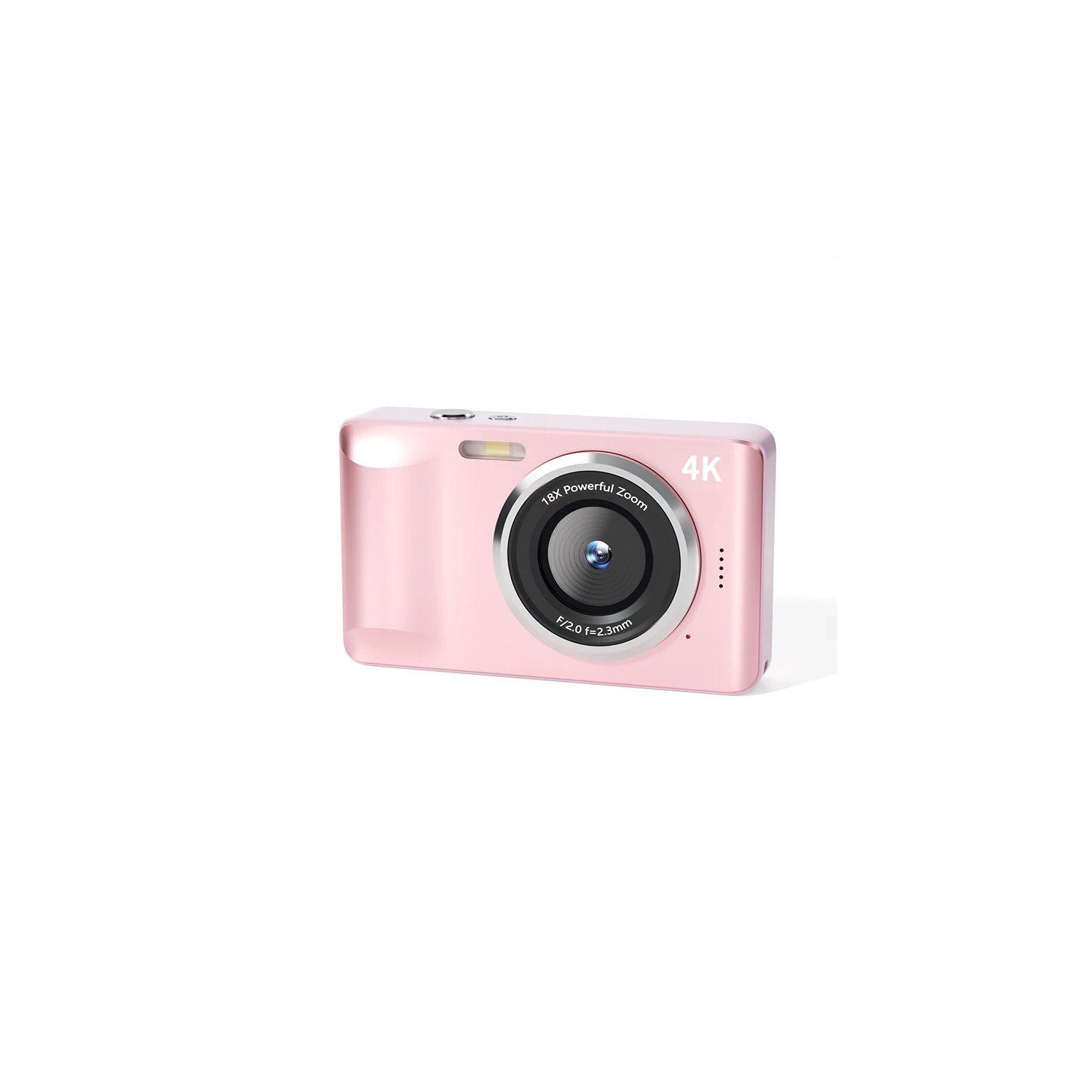 64 million pixels-4K HD video recording 2.8-inch large screen student digital camera CCD camera CCD camera-128G memory card for camera + camera pink