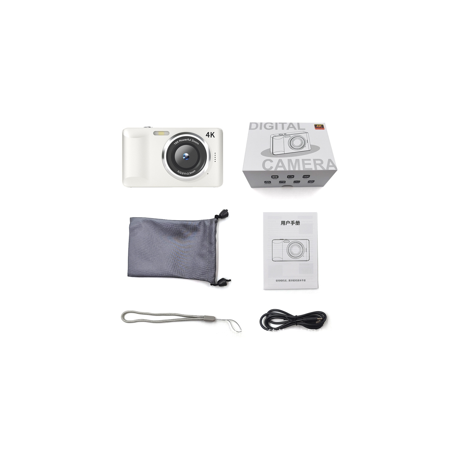 64 million pixels-4K HD video recording 2.8-inch large screen student digital camera CCD camera CCD camera-camera dedicated 64G memory card + camera