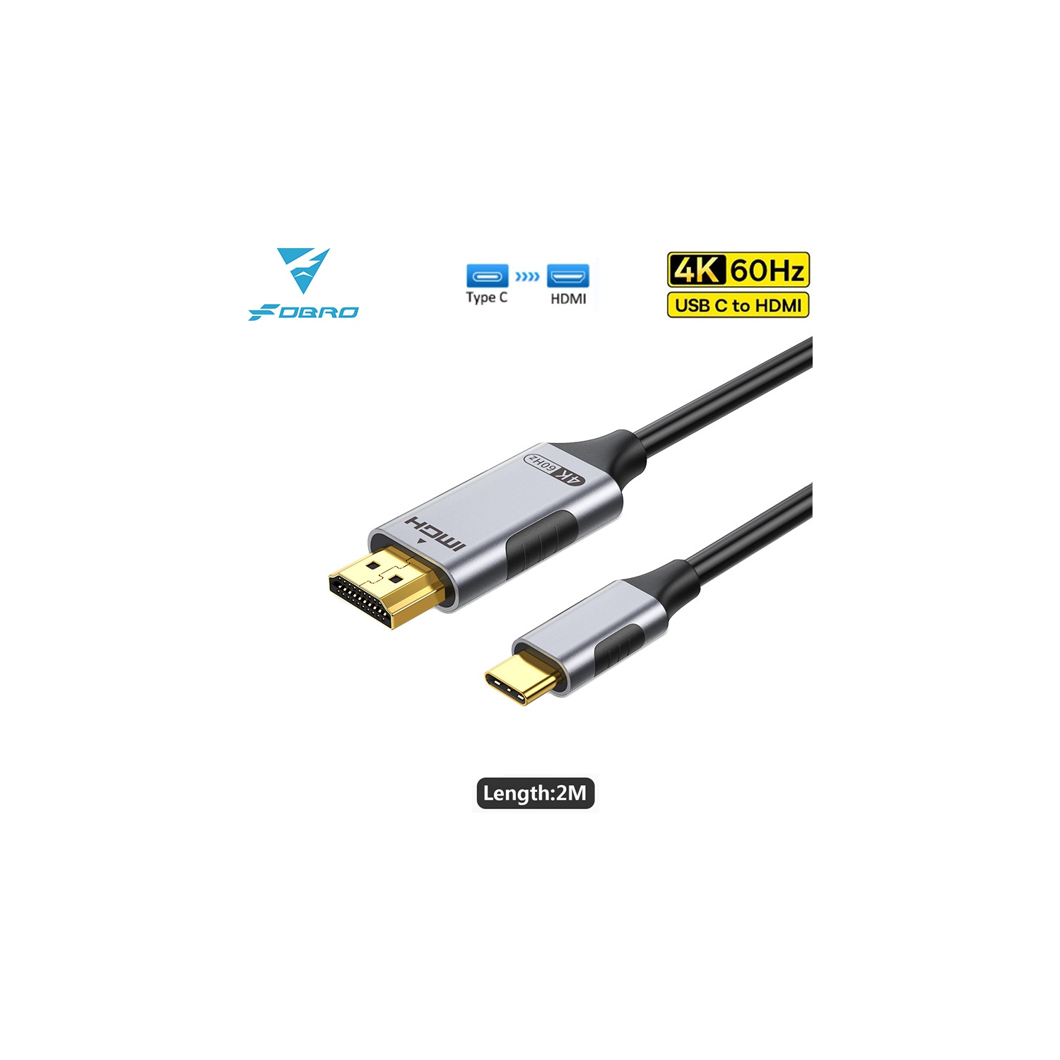 8K60HZ Câble adaptateur de câble de données mâle de conversion unidirectionnel vers HDMI 4K adapté pour ordinateur téléphone mobile ipa---8K type C
