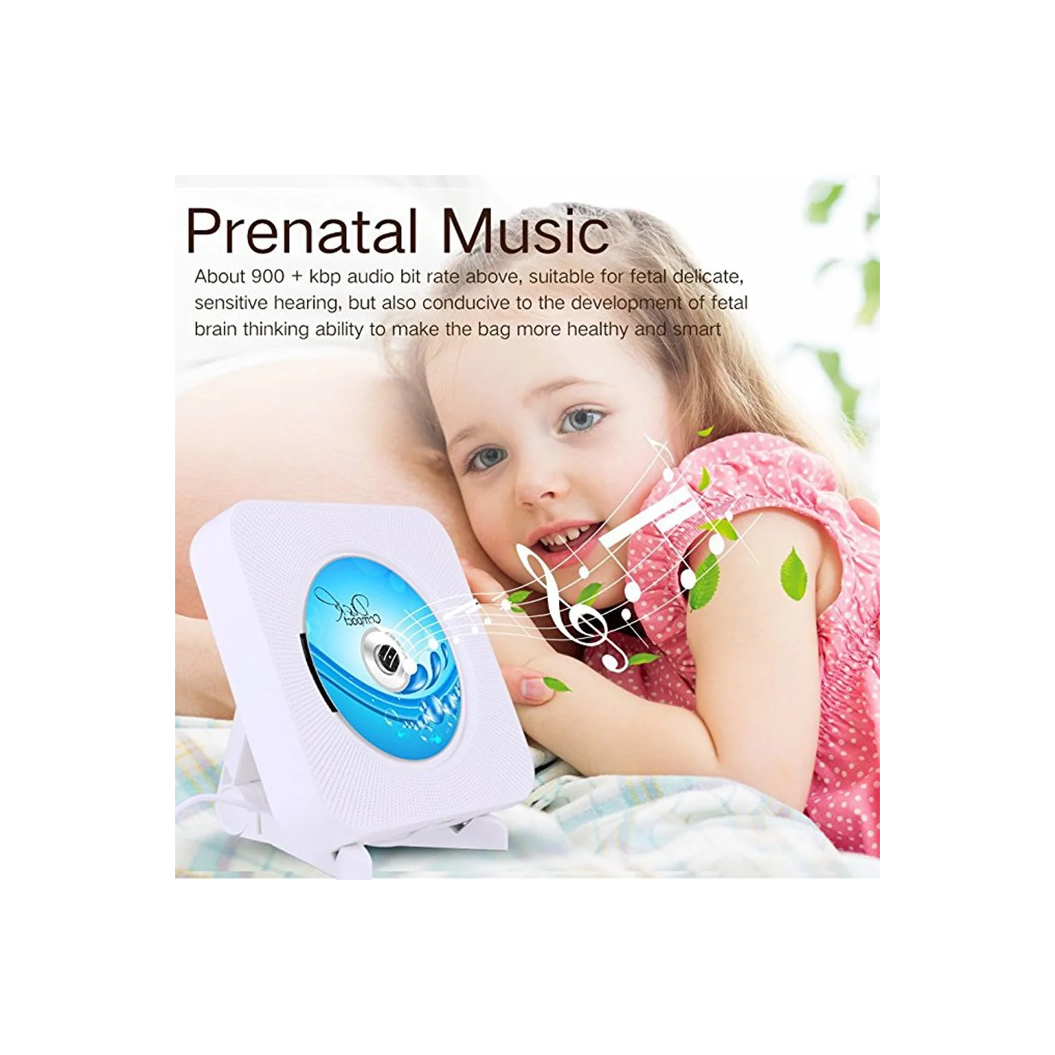 Home mini lecteur CD avec minuterie répéteur portatif pour étudiant télécommande murale sans fil lecteur CD télécommande télécommande circuit réveil