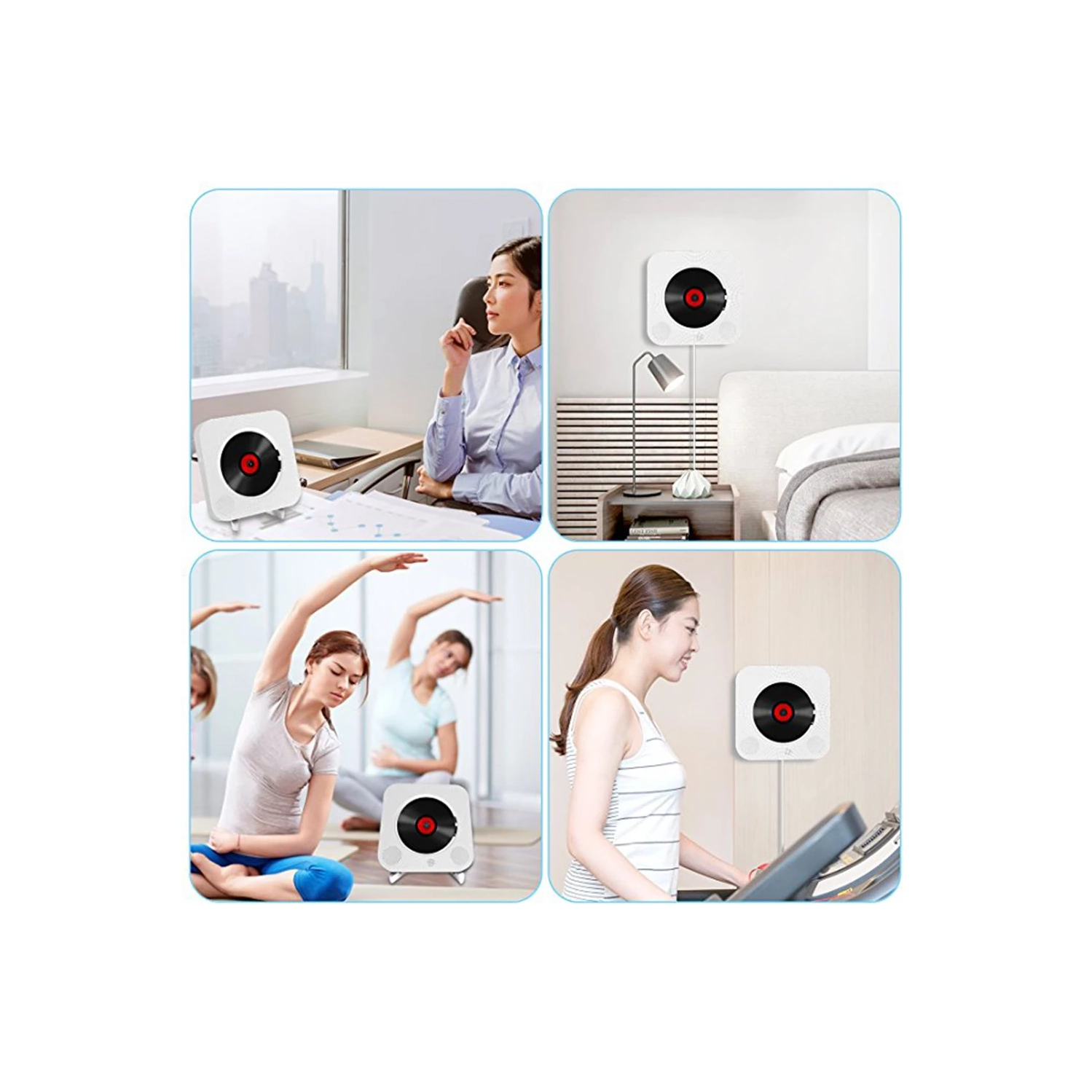 Home mini lecteur CD avec minuterie répéteur portatif pour étudiant télécommande murale sans fil lecteur CD télécommande télécommande circuit réveil