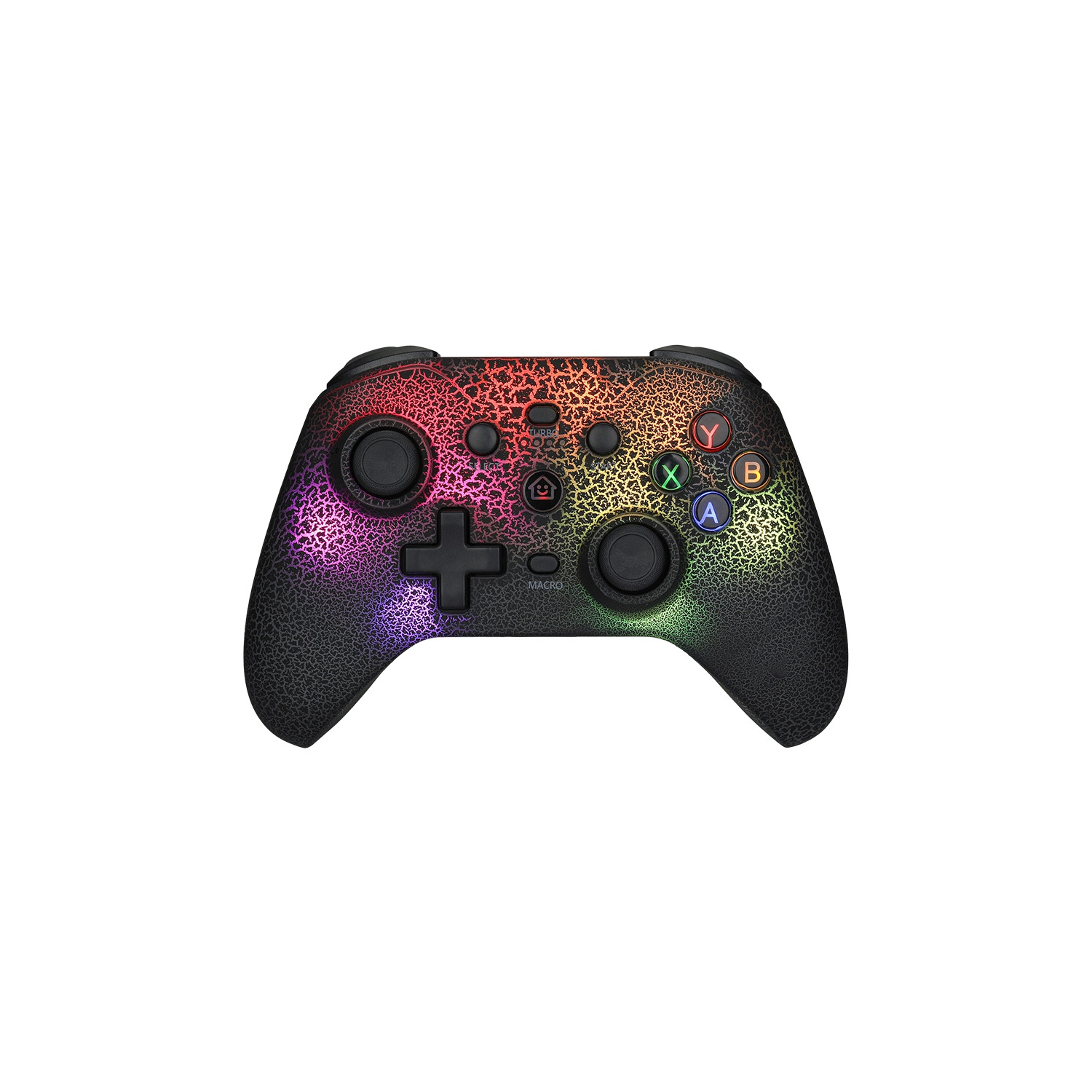 Manette de jeu sans fil RVB Glare Bluetooth pour Switch Ordinateur Android/ISO/Manette PS3/PS4-Noir