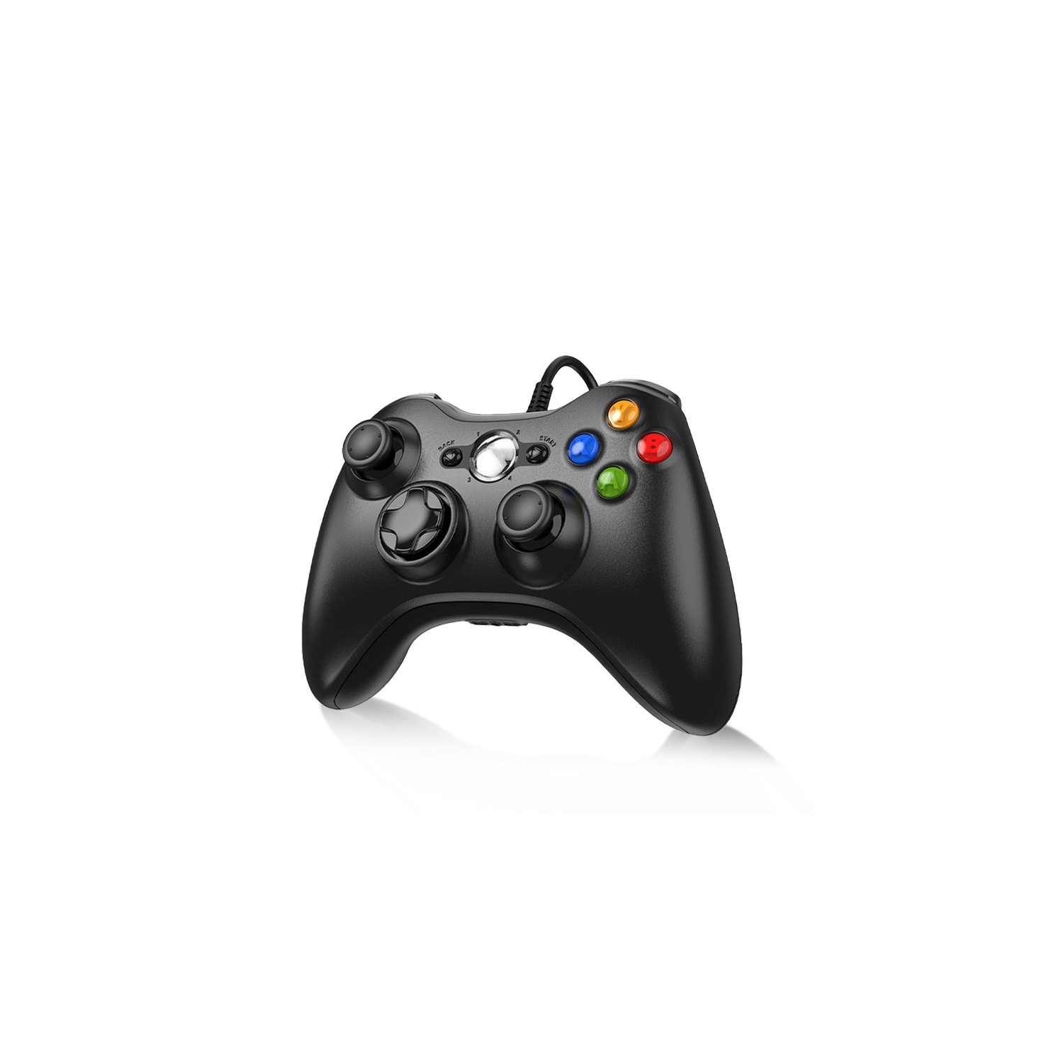Manette avec fil USB à deux vibrations pour PC Manette avec fil de qualité professionnelle XBOX 360 conçue pour les consoles XBOX 360 et PC - Noir